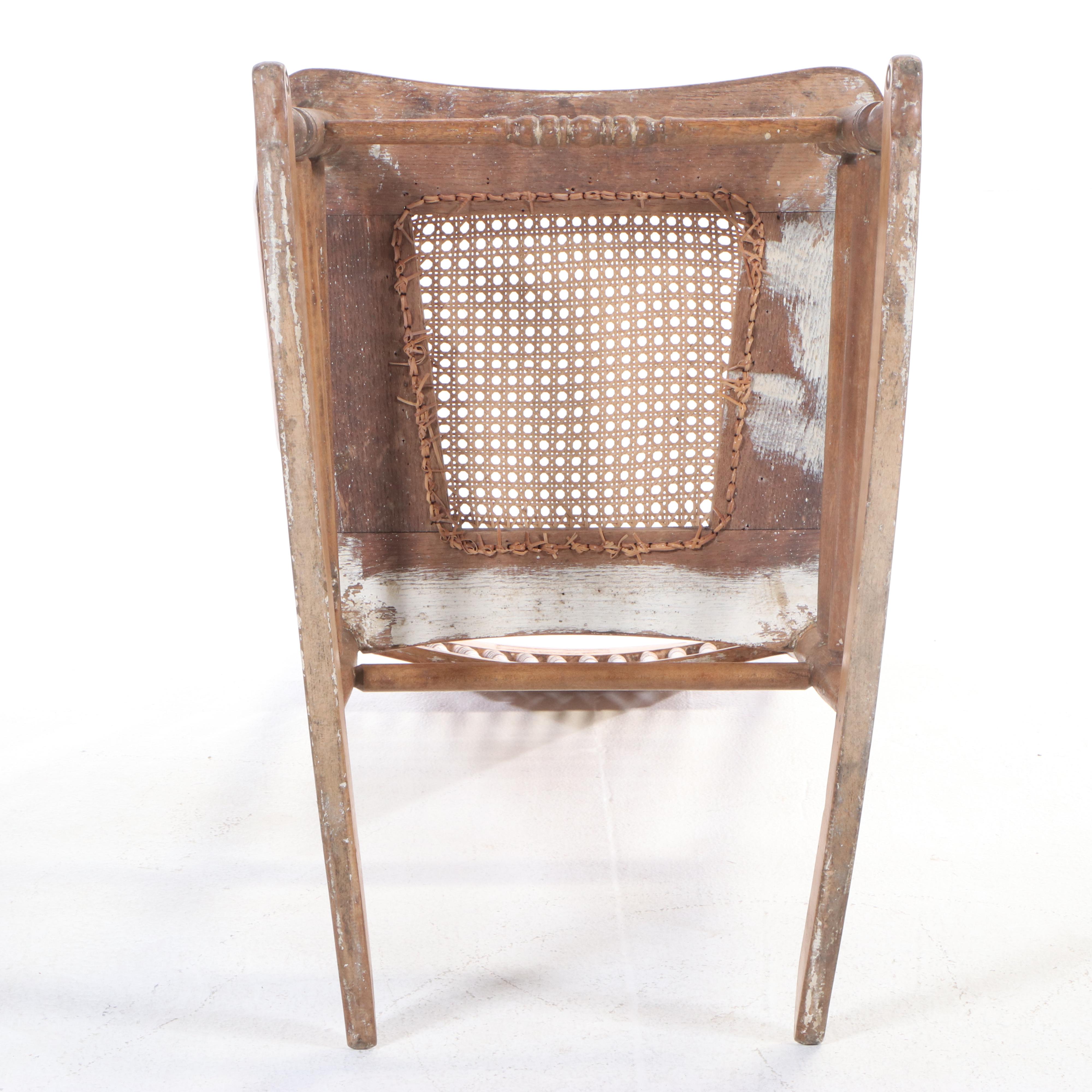 Late Victorian Press-Decorated and Spindle-Back Oak Rocker, circa 1900