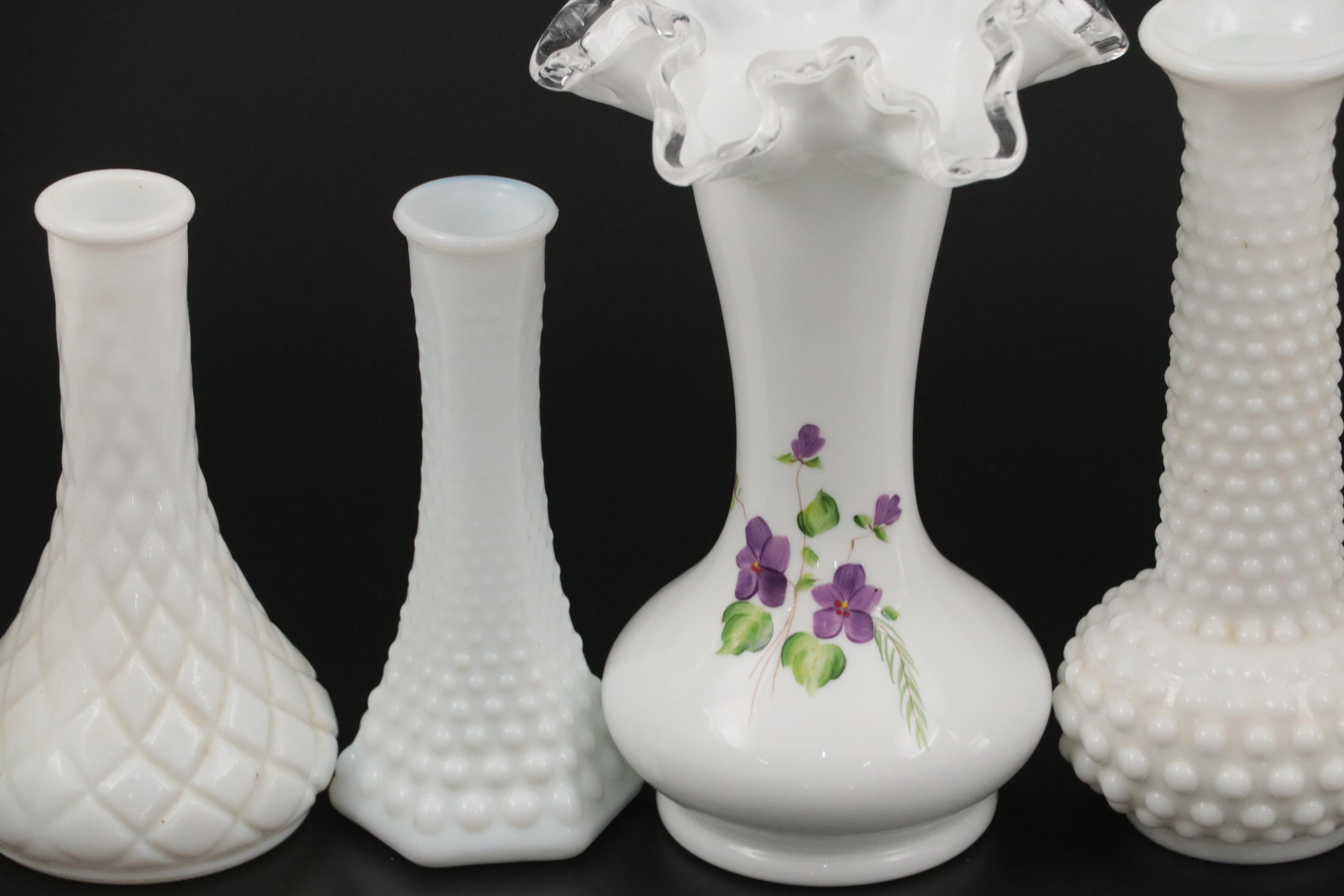 Fenton "Hobnail Milk Glass" and Other Milk Glass Table Accessories