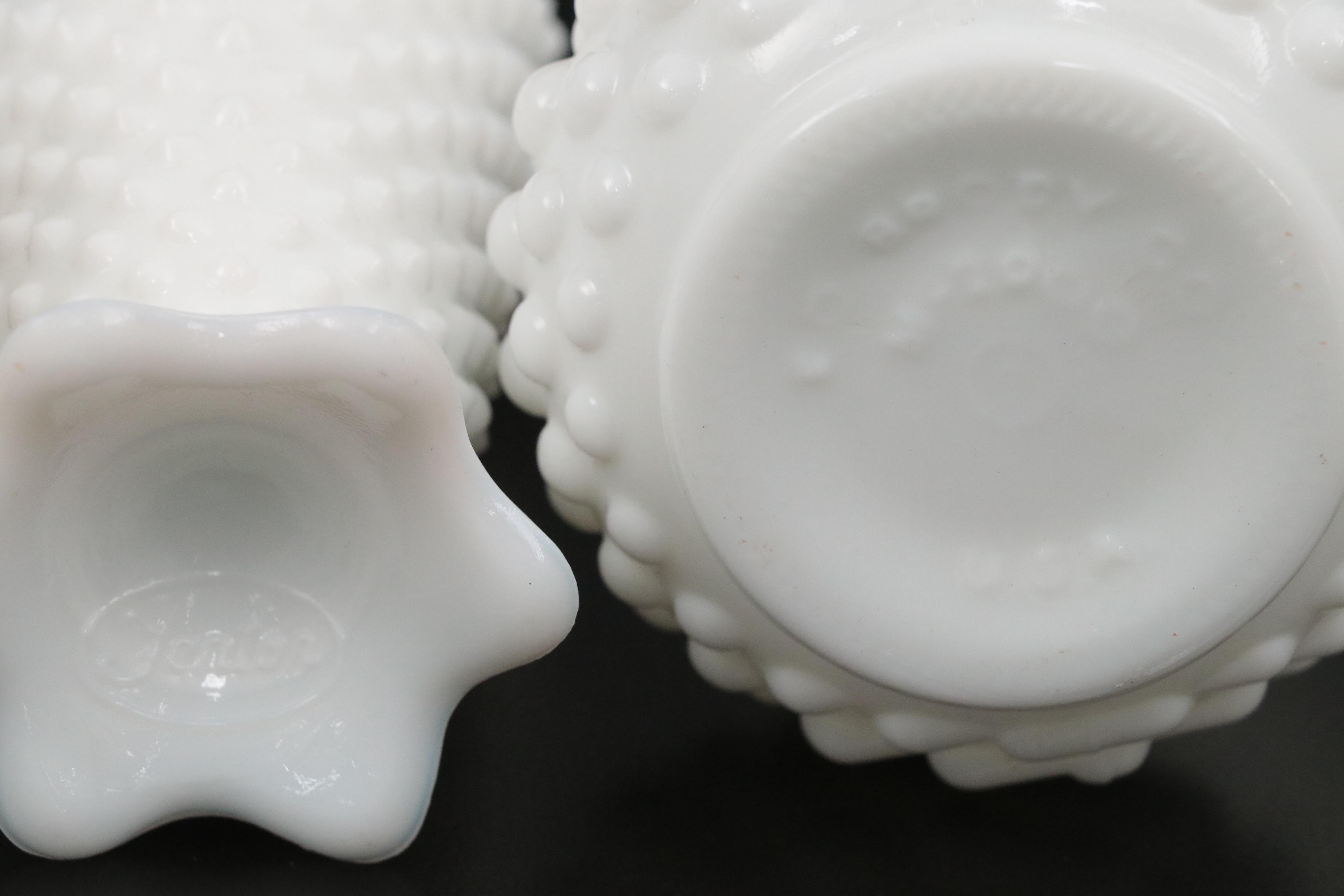 Fenton "Hobnail Milk Glass" and Other Milk Glass Table Accessories