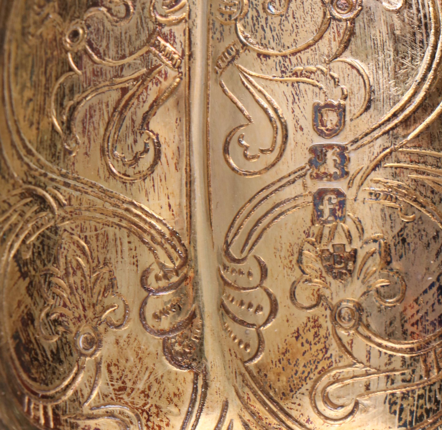 English Engraved Sterling Silver Spoon with Green Velvet Lined Presentation Case