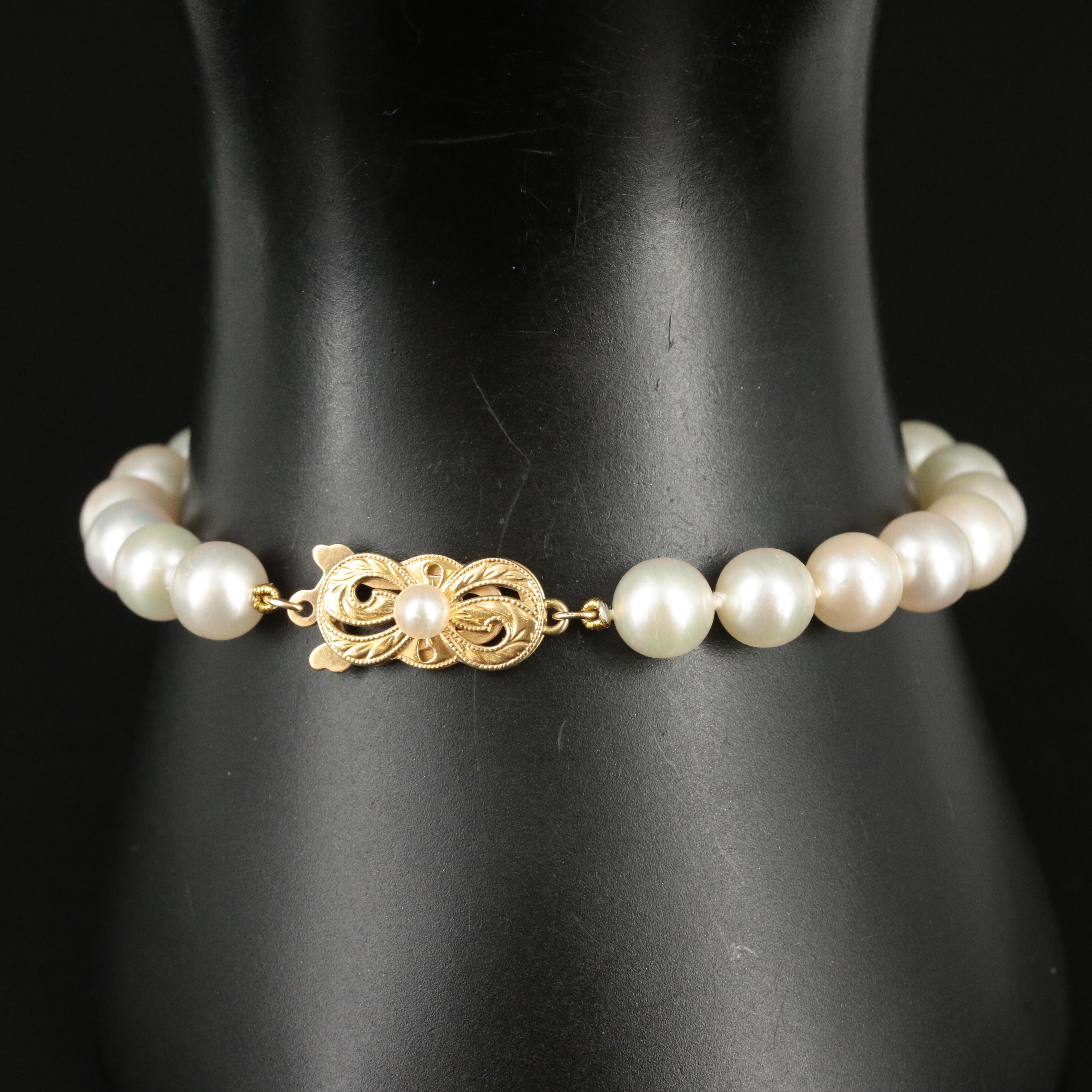 Mikimoto Pearl Bracelet with 18K Clasp