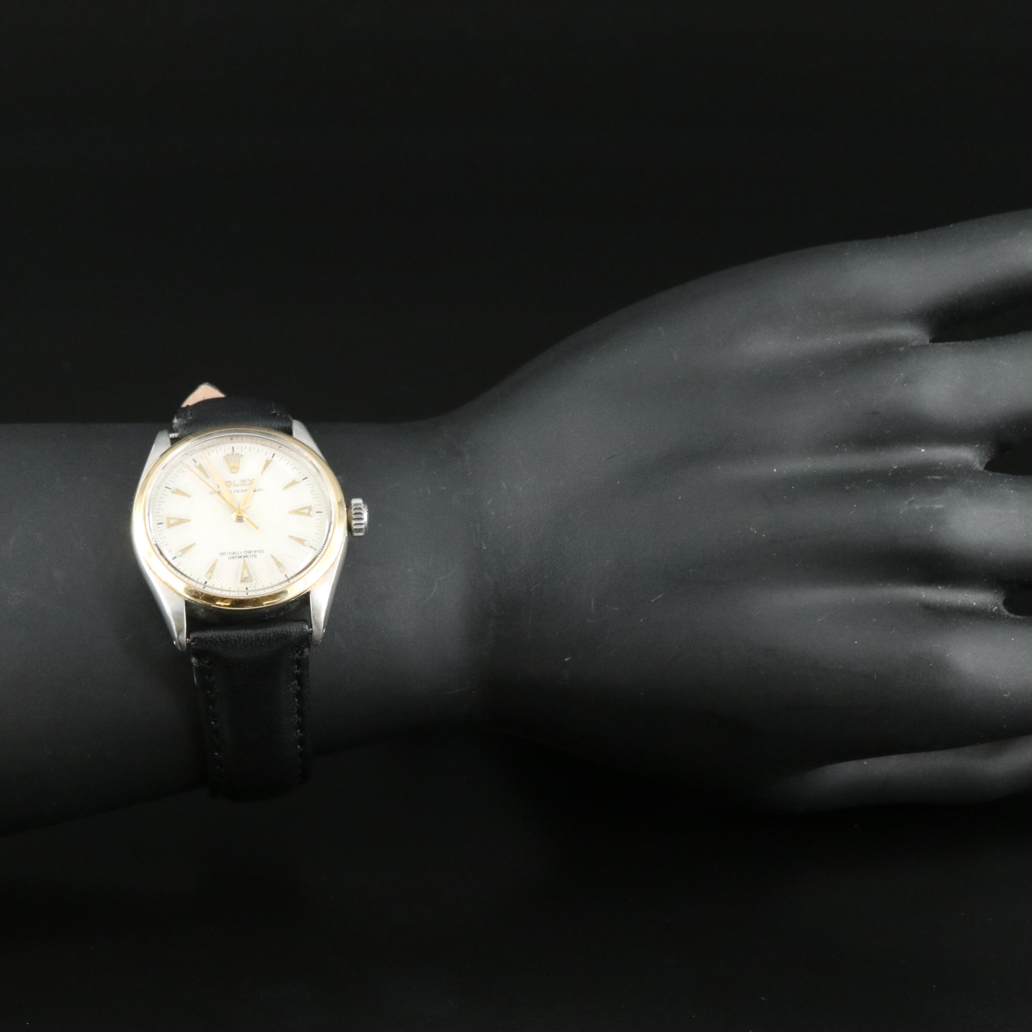 Vintage Rolex 1954 Bubble Back, Waffle Dial Watch