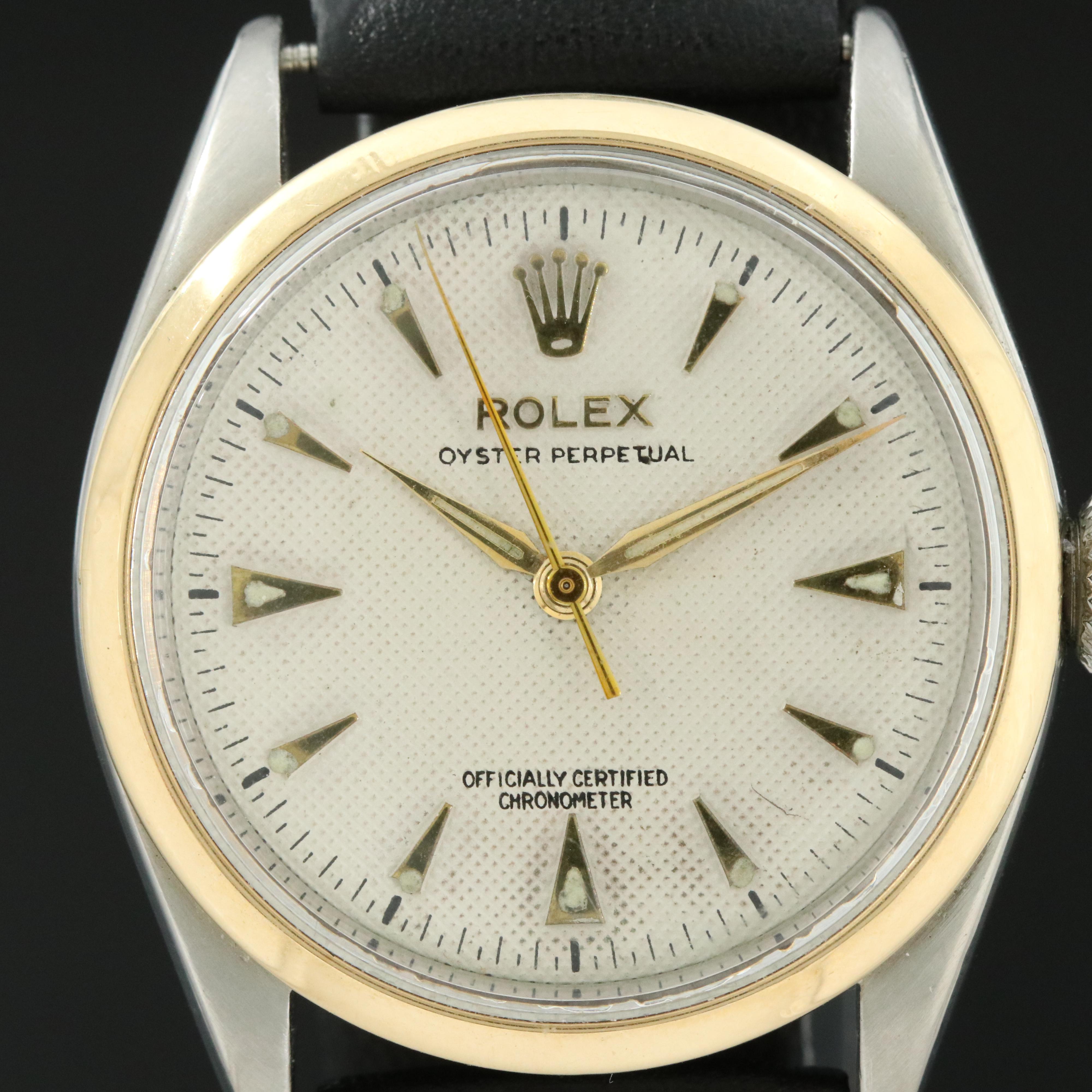 Vintage Rolex 1954 Bubble Back, Waffle Dial Watch