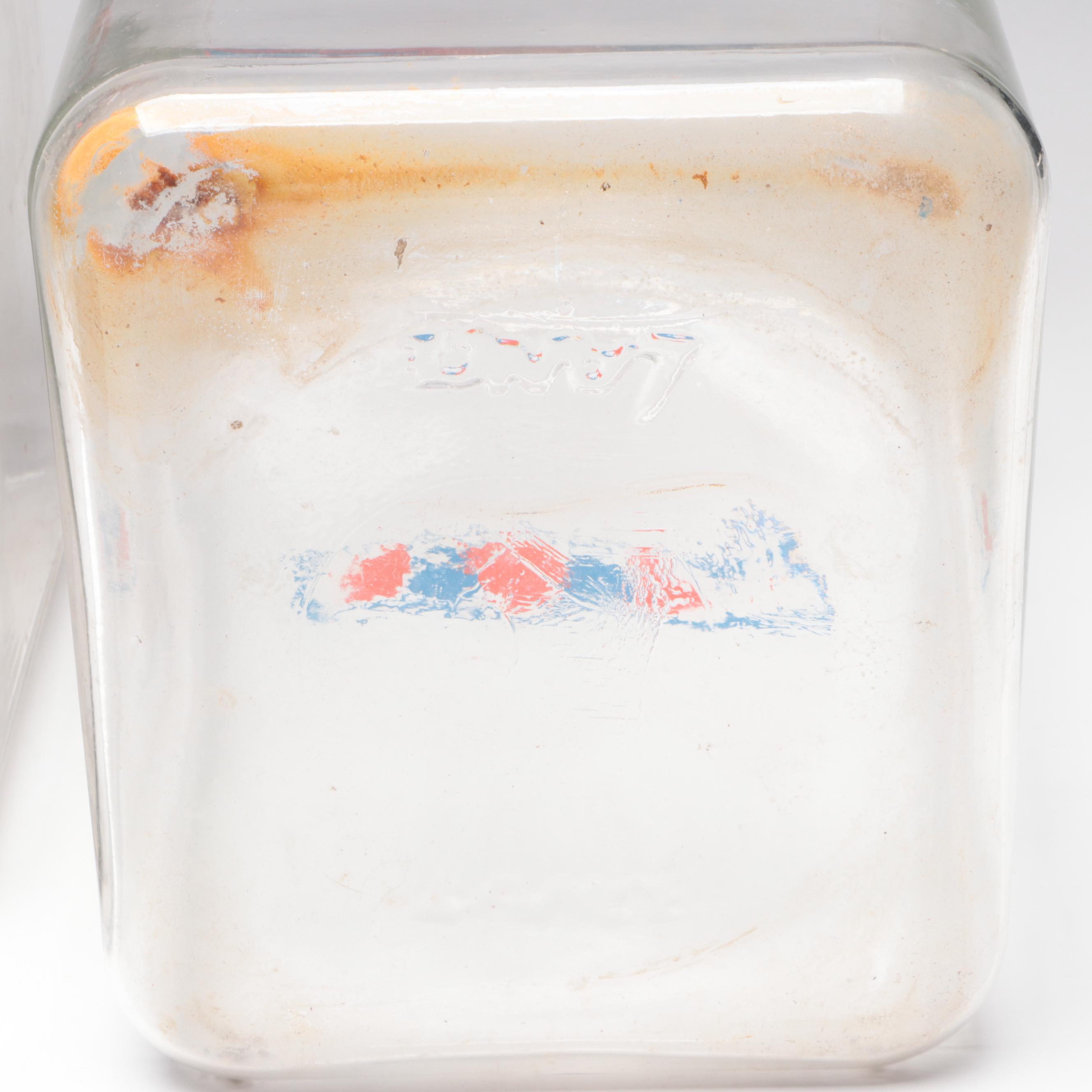 Lance Crackers Glass Countertop Display Jars with Metal Lids