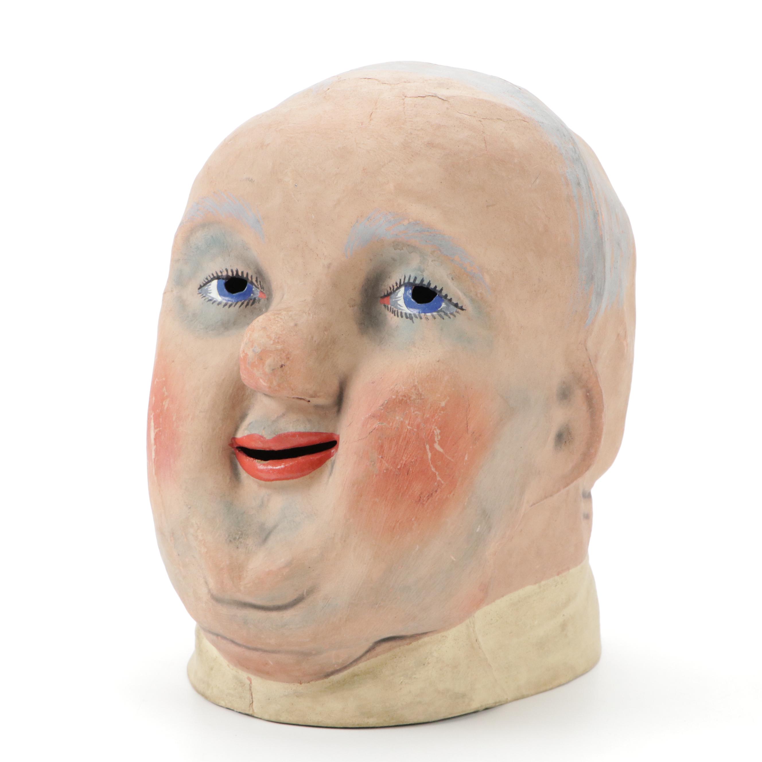 German Handcrafted Papier-Mâché Wearable Full Head Mask and Hands