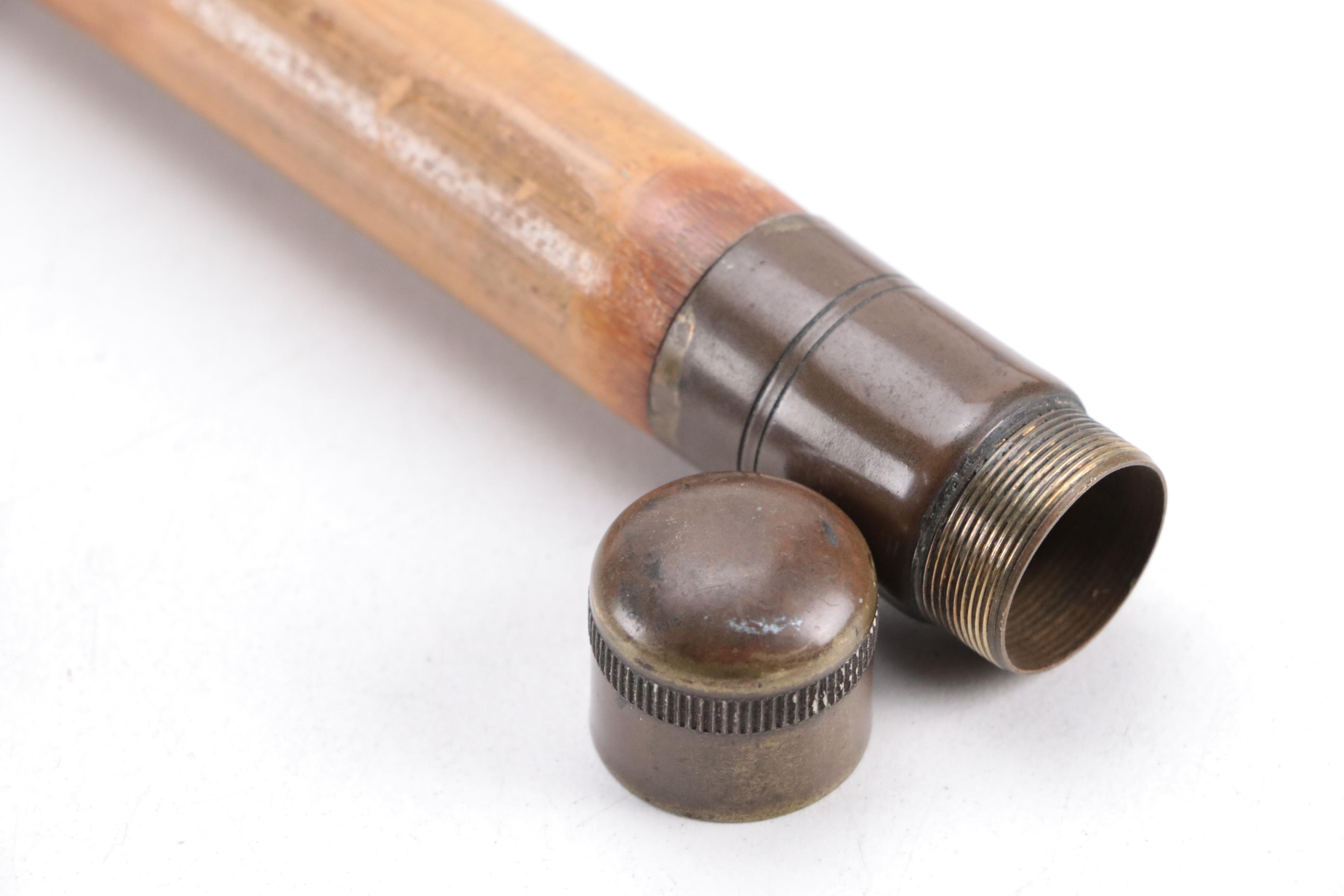 Aesthetic Sterling Handled Cane, Walking Stick with Hidden Fishing Rod, More