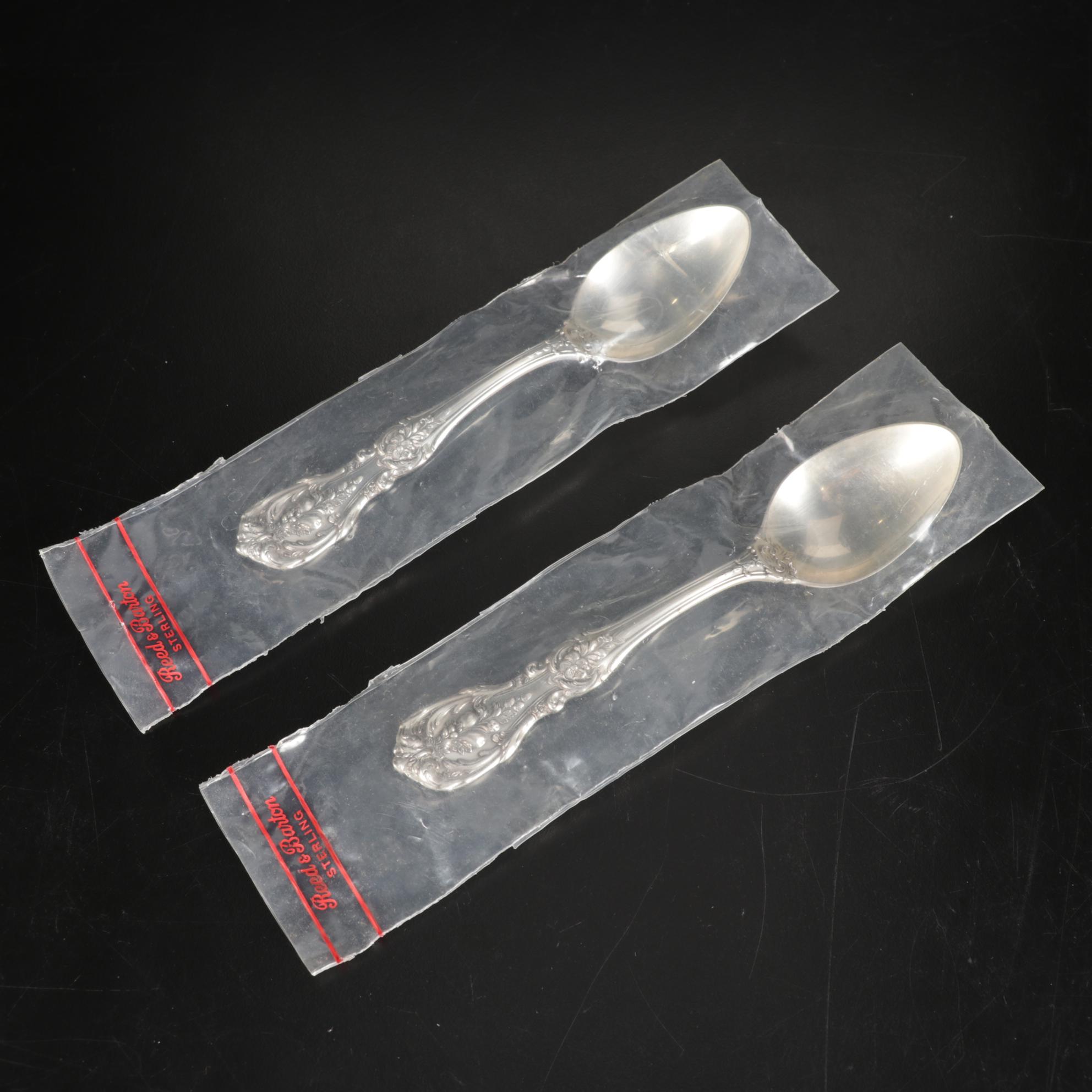 Reed & Barton Sterling "Francis I" Teaspoons With Double Facet-Bead Stem Crystal