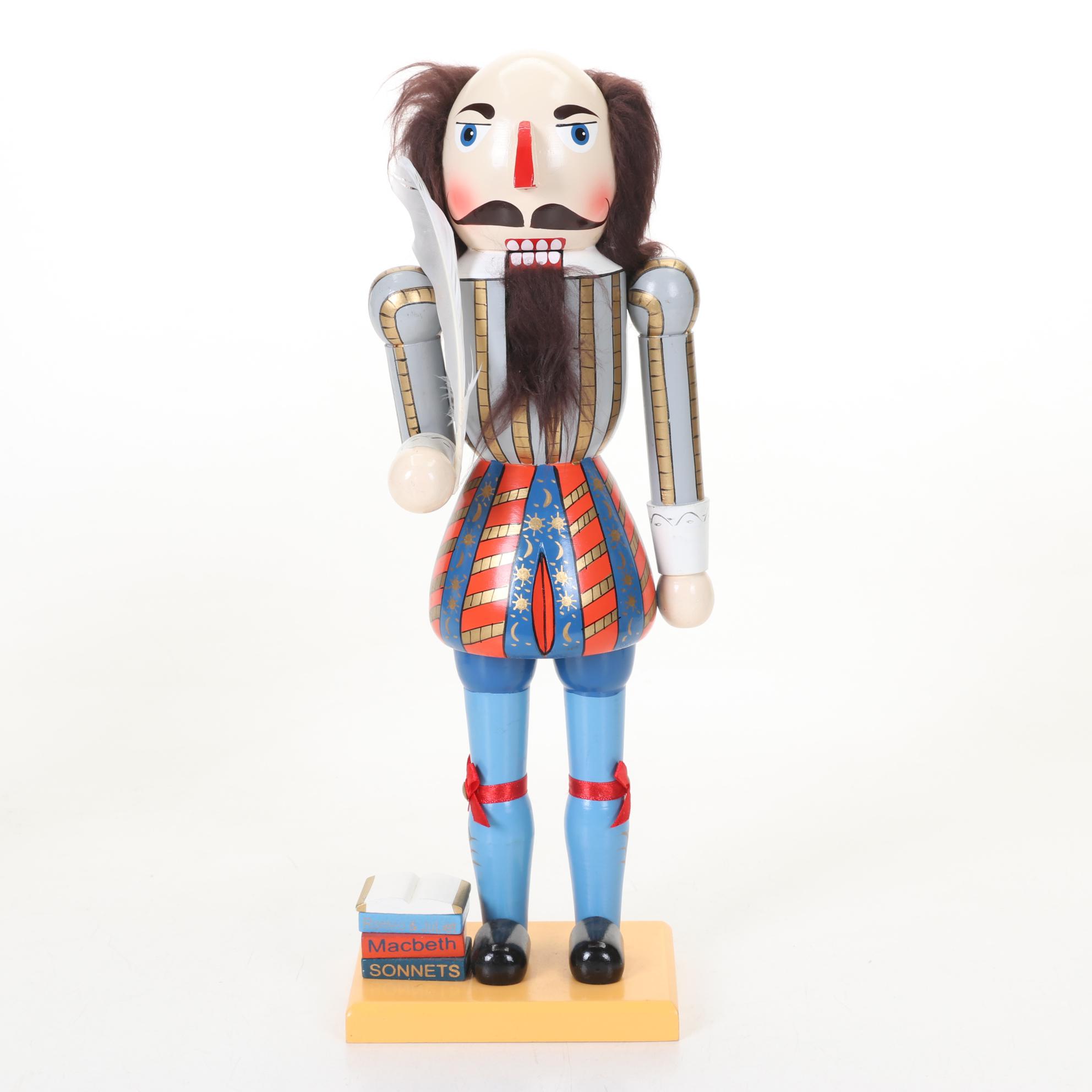 Three Bombay Co. Wooden Nutcrackers Featuring "Shakespeare"