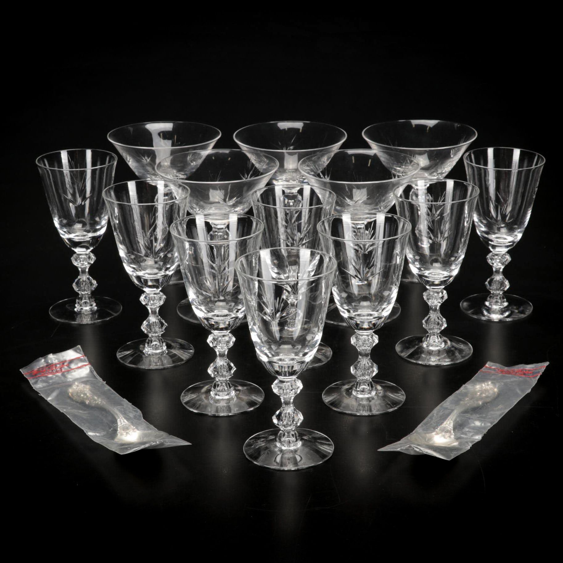 Reed & Barton Sterling "Francis I" Teaspoons With Double Facet-Bead Stem Crystal