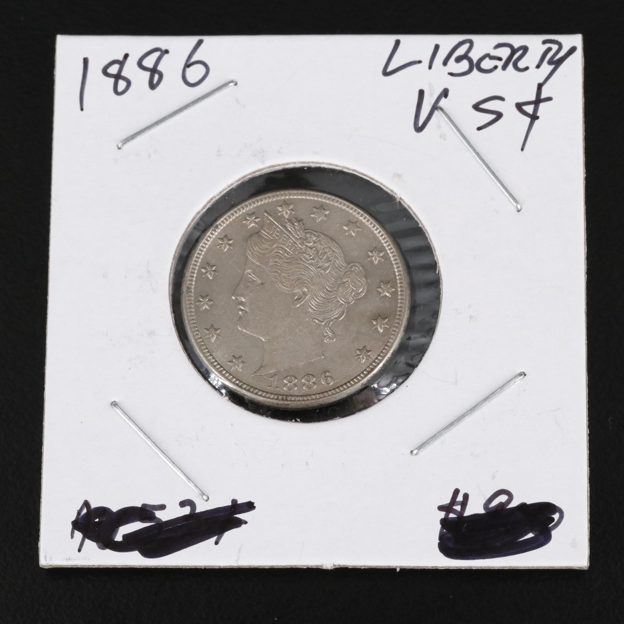 Key Date 1886 Liberty Head "V" Nickel