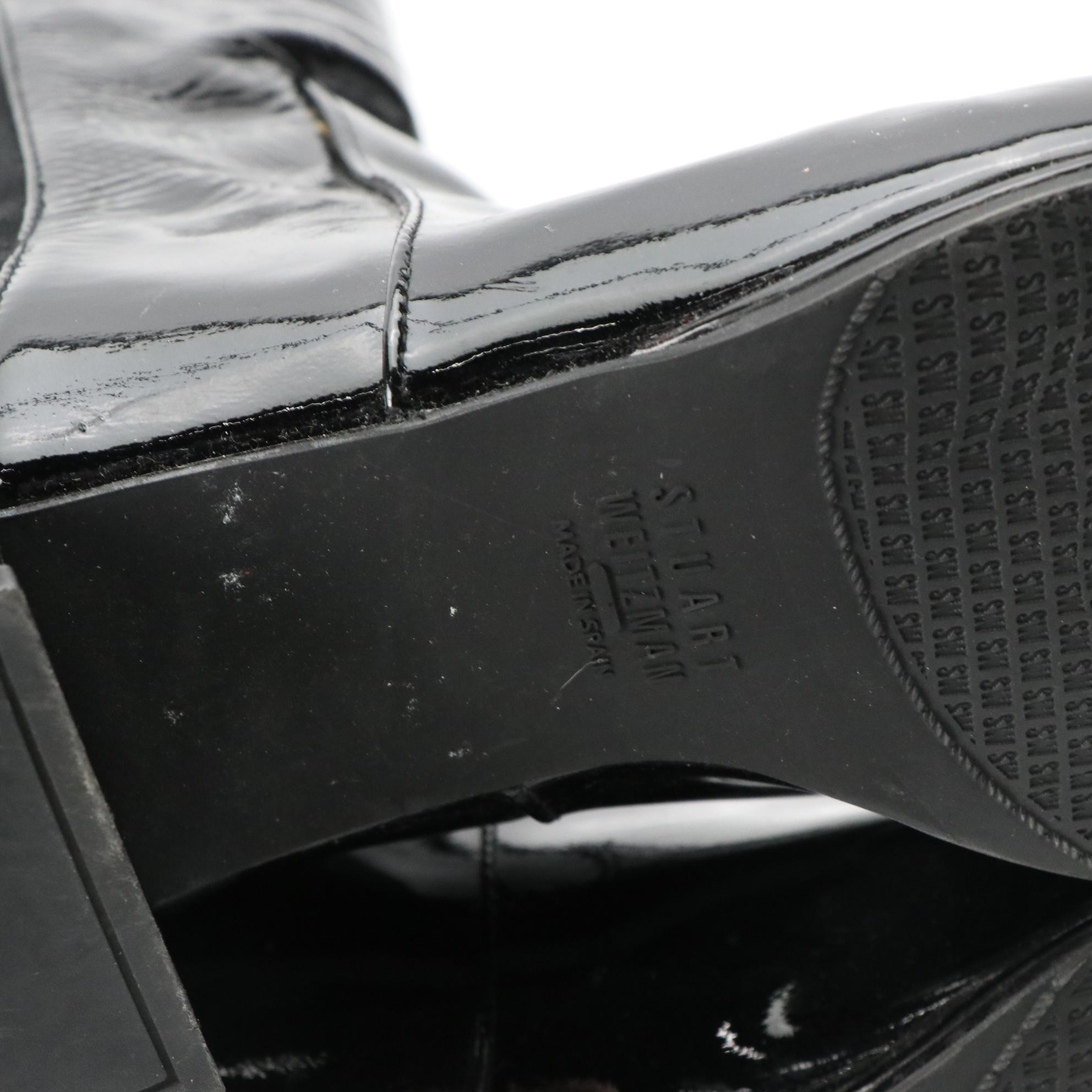 Stuart Weitzman Black Patent Leather and Textile Boots and M. Gemi Suede Clogs