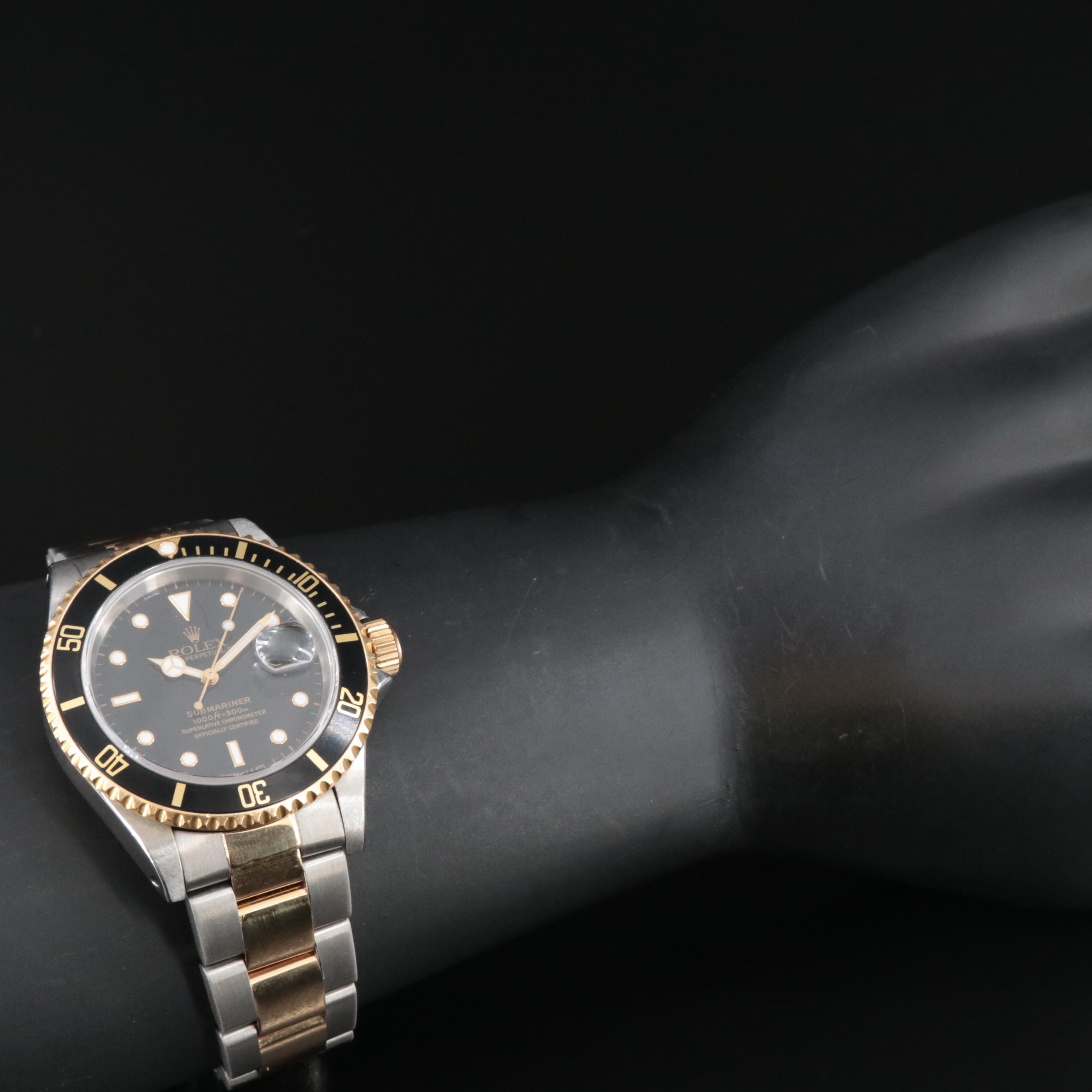 1991 Rolex Submariner Black Dial Yellow Rolesor Watch