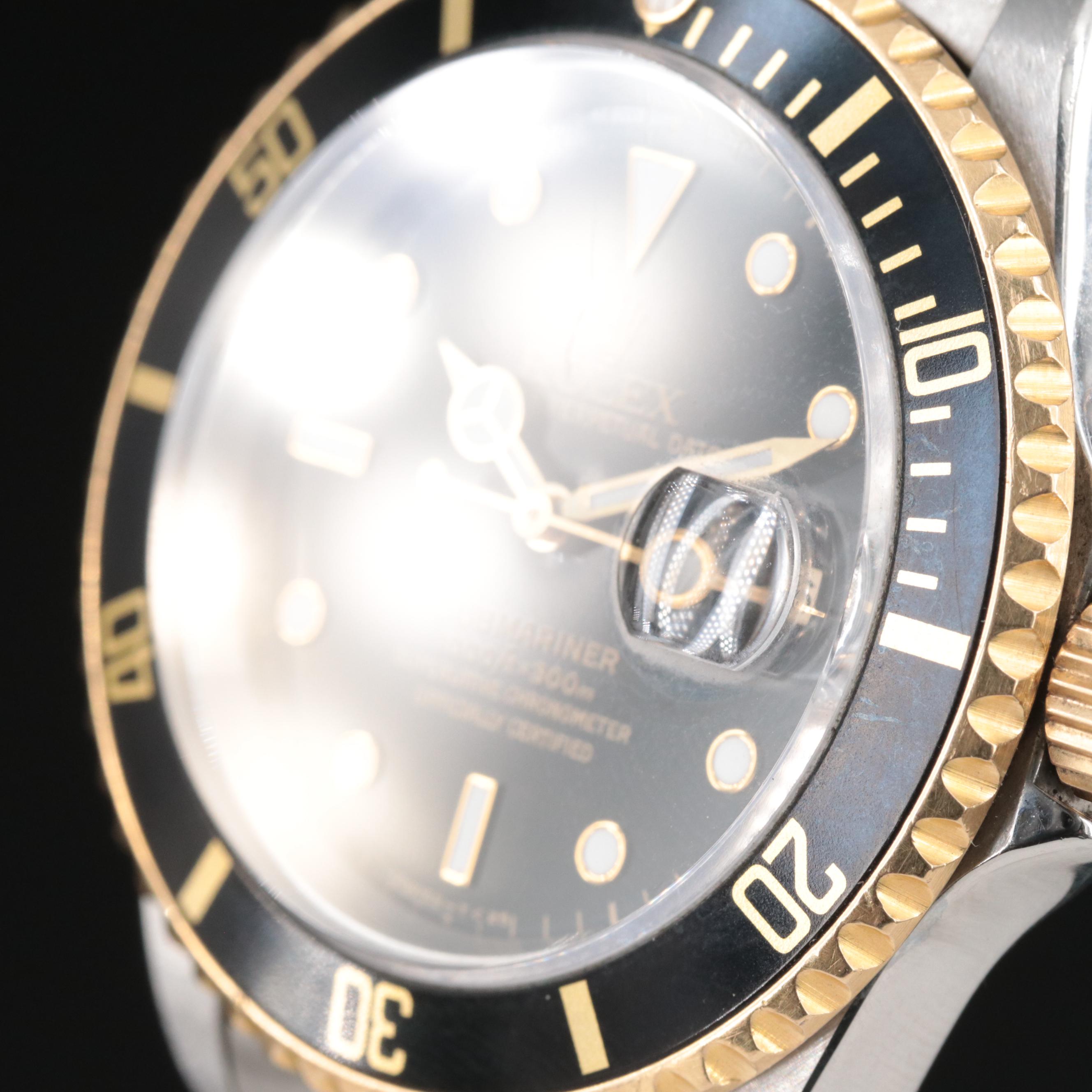 1991 Rolex Submariner Black Dial Yellow Rolesor Watch