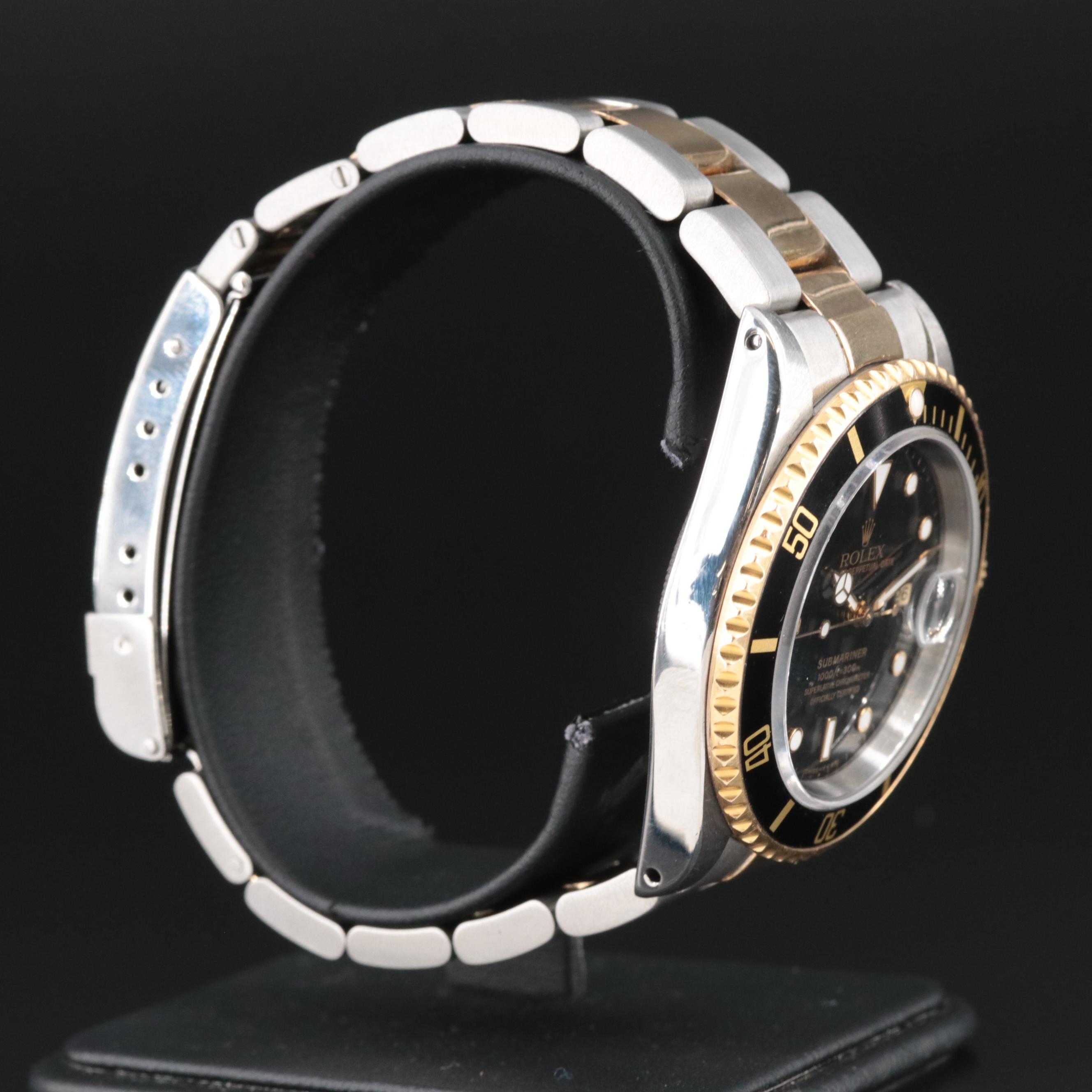 1991 Rolex Submariner Black Dial Yellow Rolesor Watch