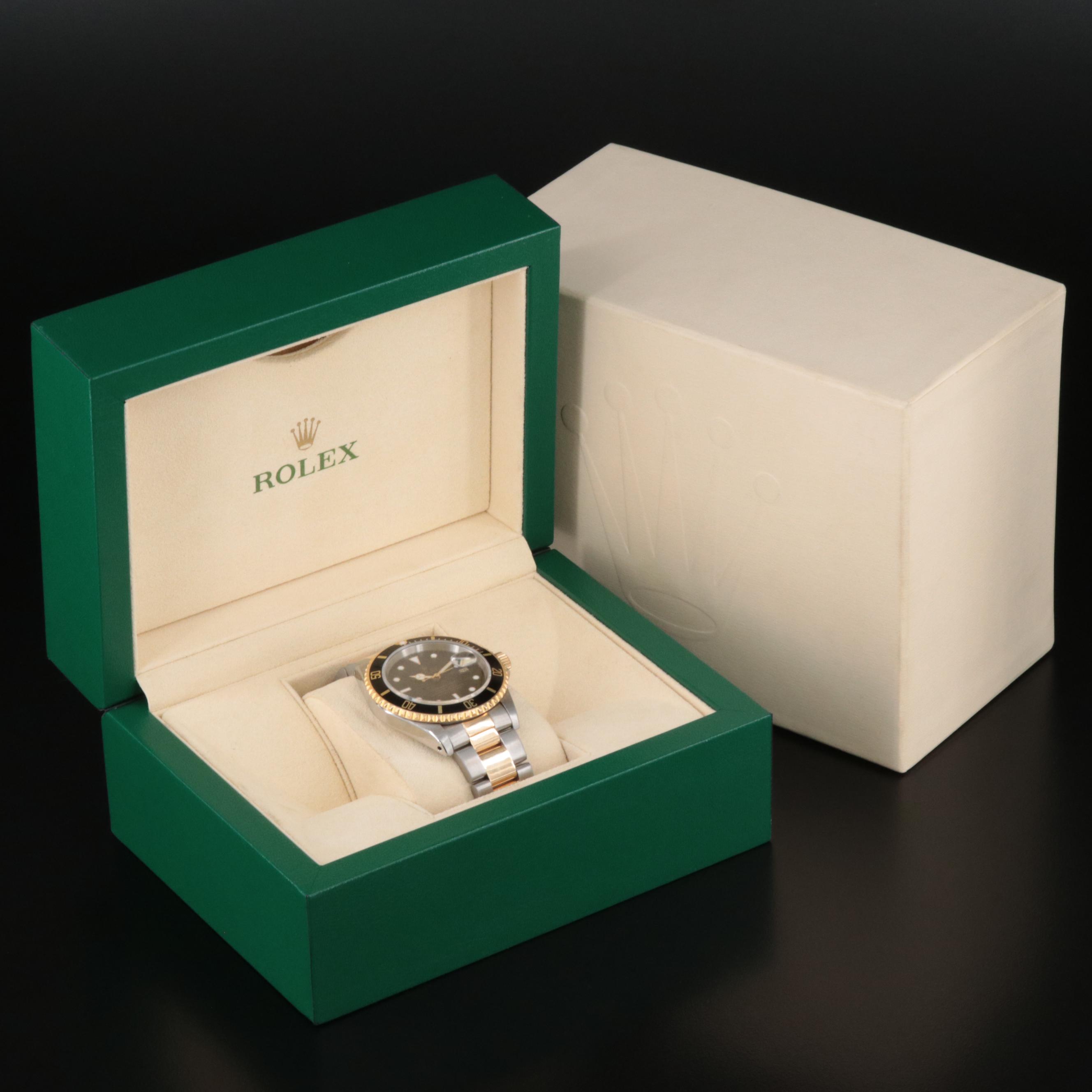 1991 Rolex Submariner Black Dial Yellow Rolesor Watch