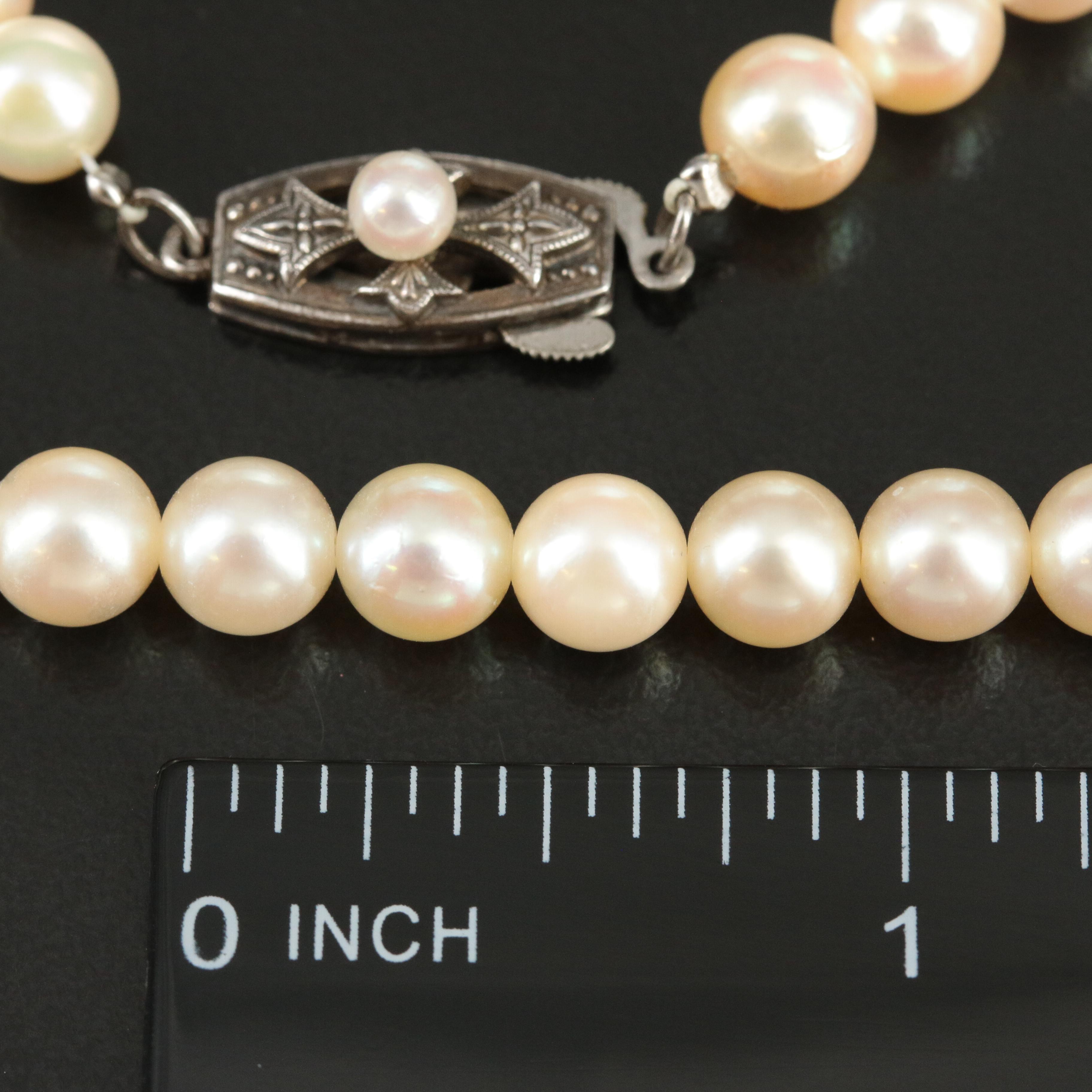 Mikimoto Pearl Necklace with Sterling Clasp