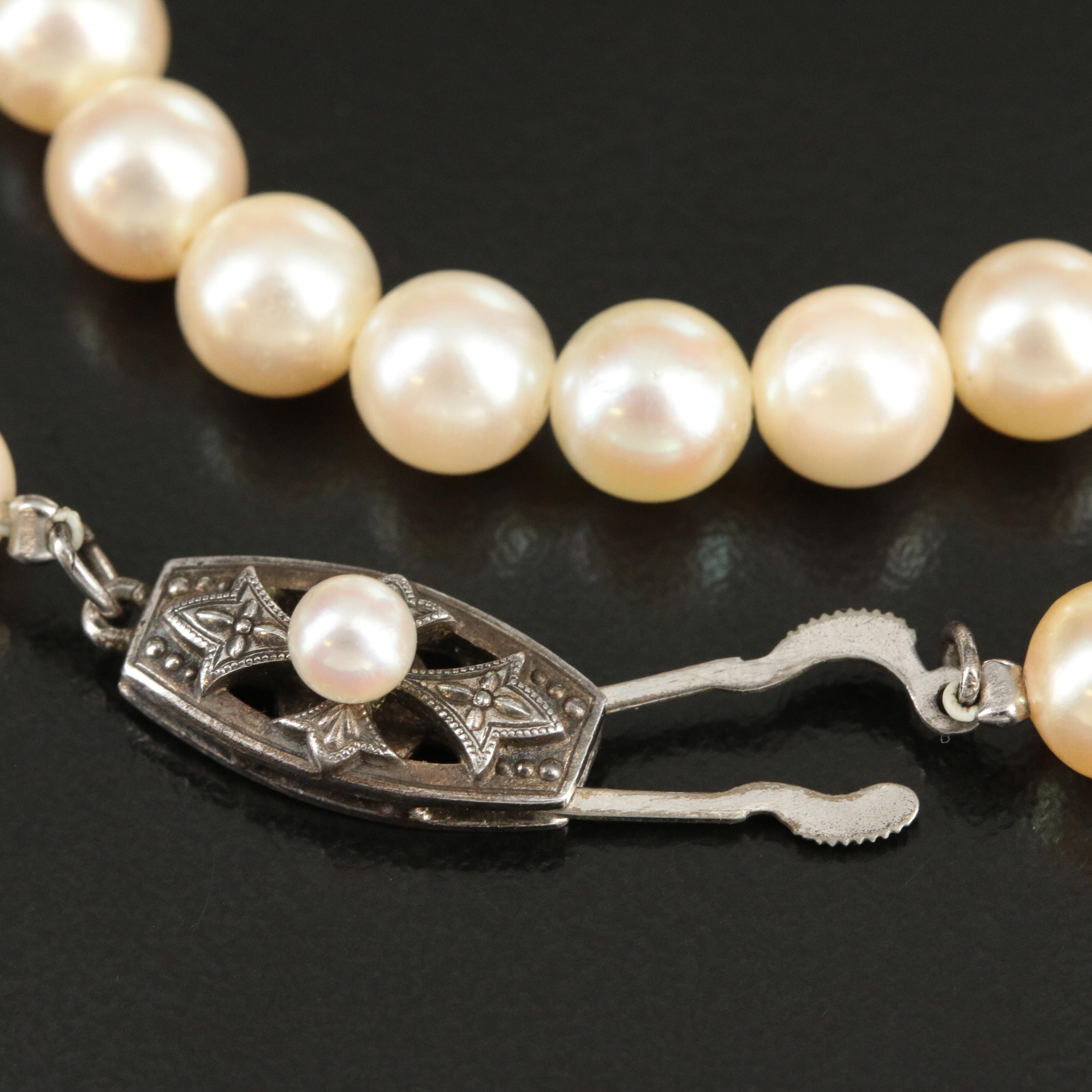 Mikimoto Pearl Necklace with Sterling Clasp