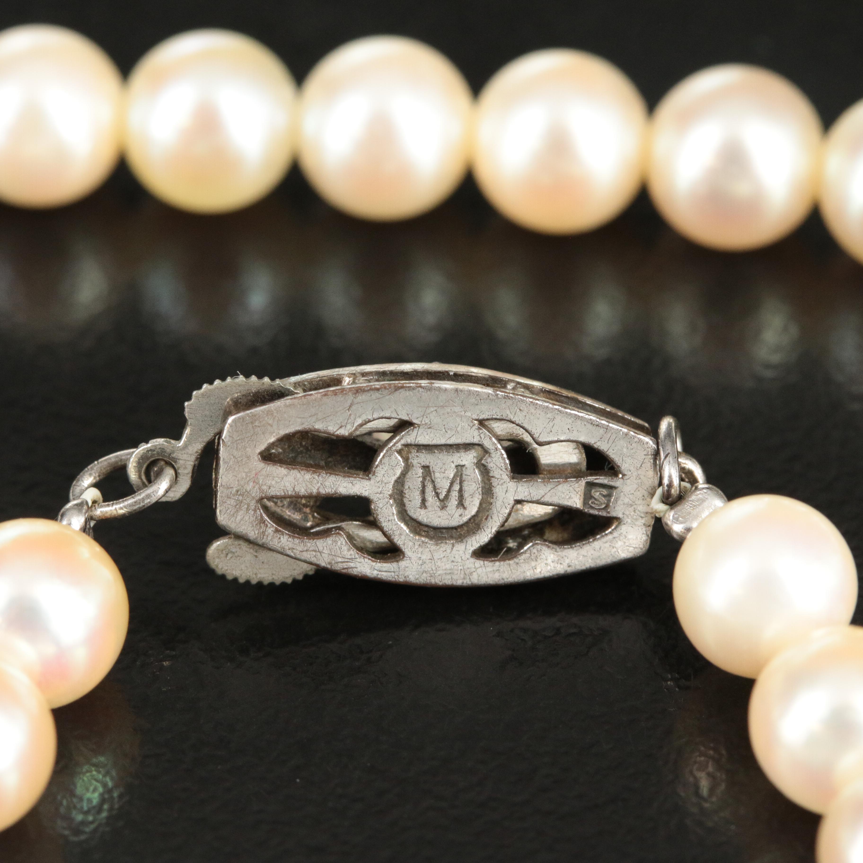 Mikimoto Pearl Necklace with Sterling Clasp