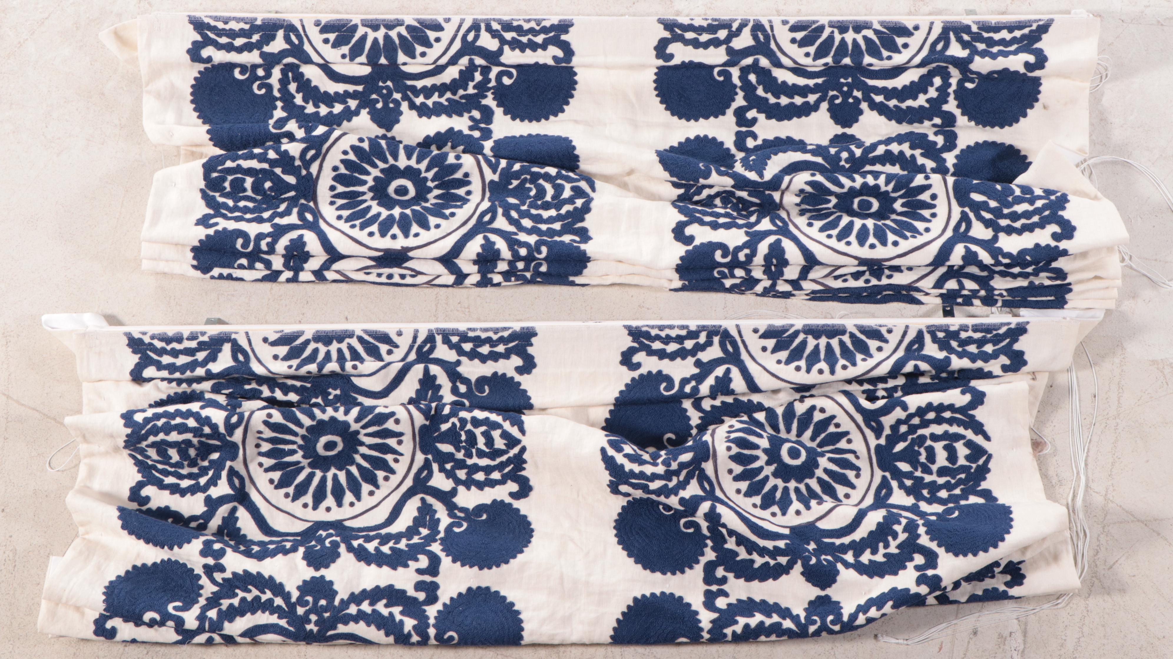 Schumacher Castanet Embroidered and Exotic Butterfly Custom Roman Blinds