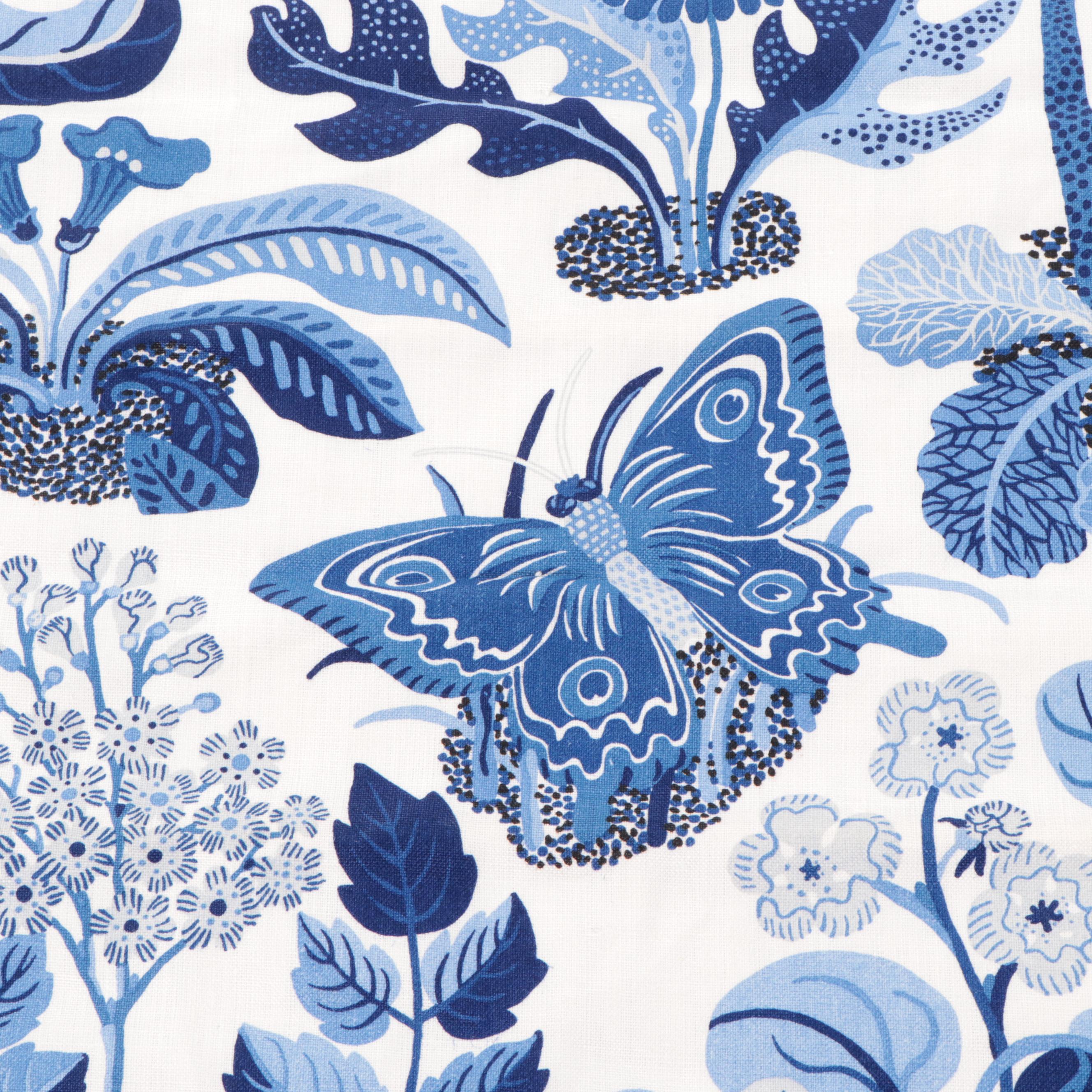 Schumacher Castanet Embroidered and Exotic Butterfly Custom Roman Blinds