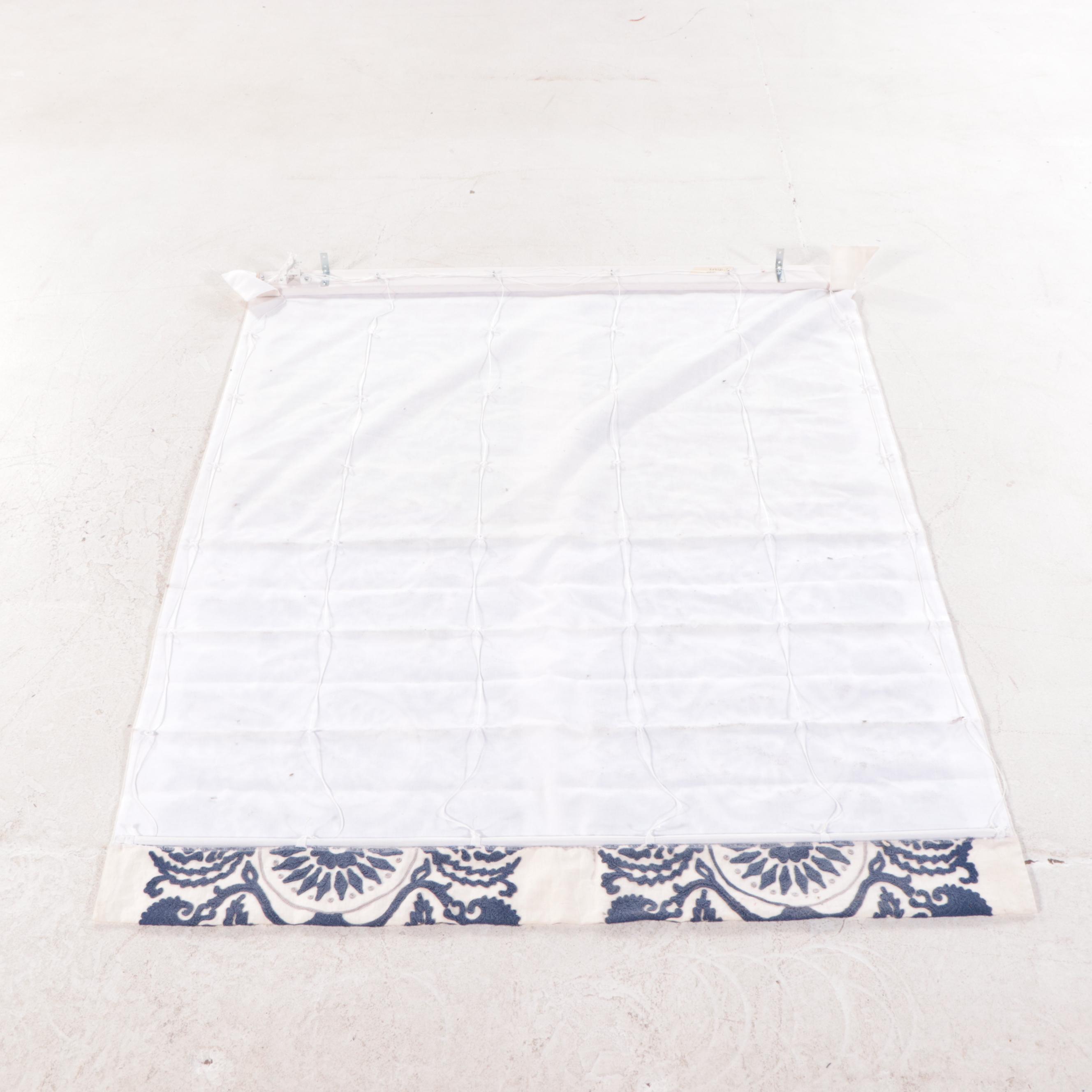 Schumacher Castanet Embroidered and Exotic Butterfly Custom Roman Blinds