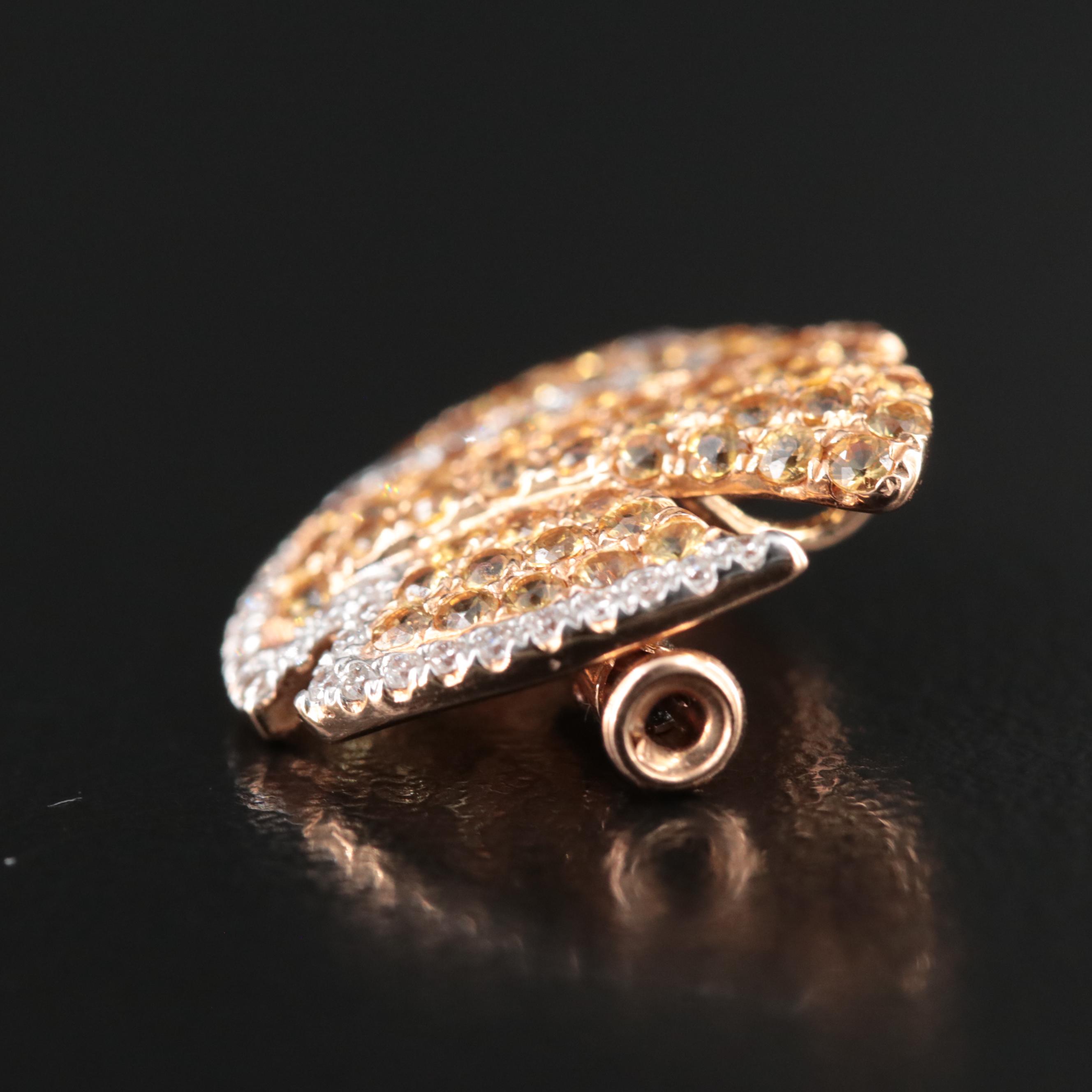 18K Pavé Sapphire and Diamond Fish Converter Pin