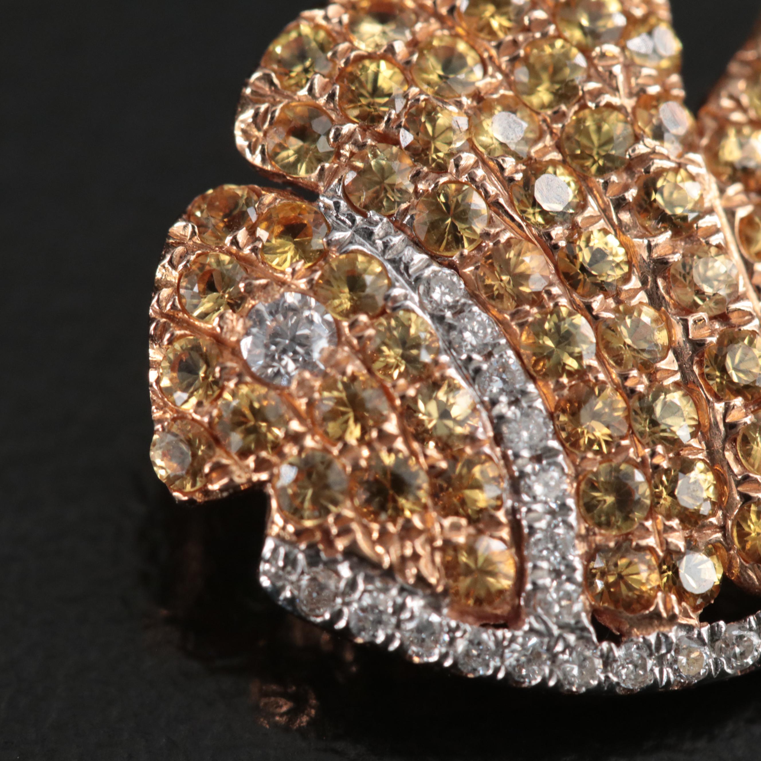 18K Pavé Sapphire and Diamond Fish Converter Pin