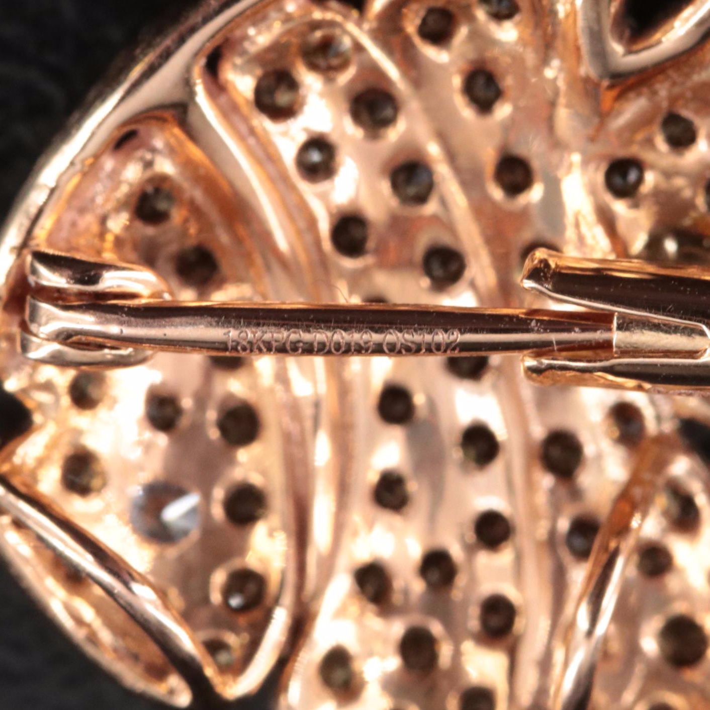 18K Pavé Sapphire and Diamond Fish Converter Pin