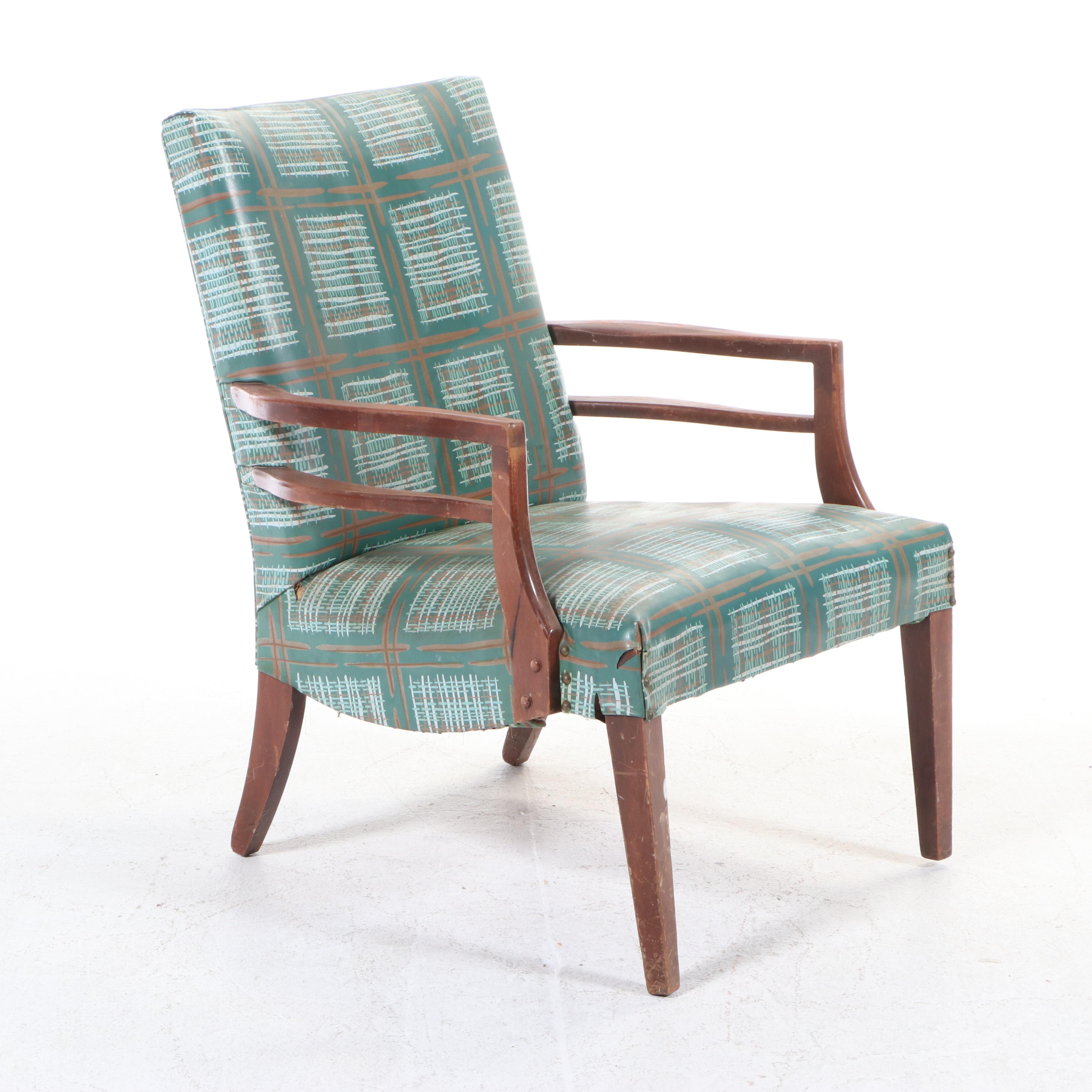 Paoli Chair Co. Mid Century Modern Maple Lounge Chair Plus Arts and Crafts Stand