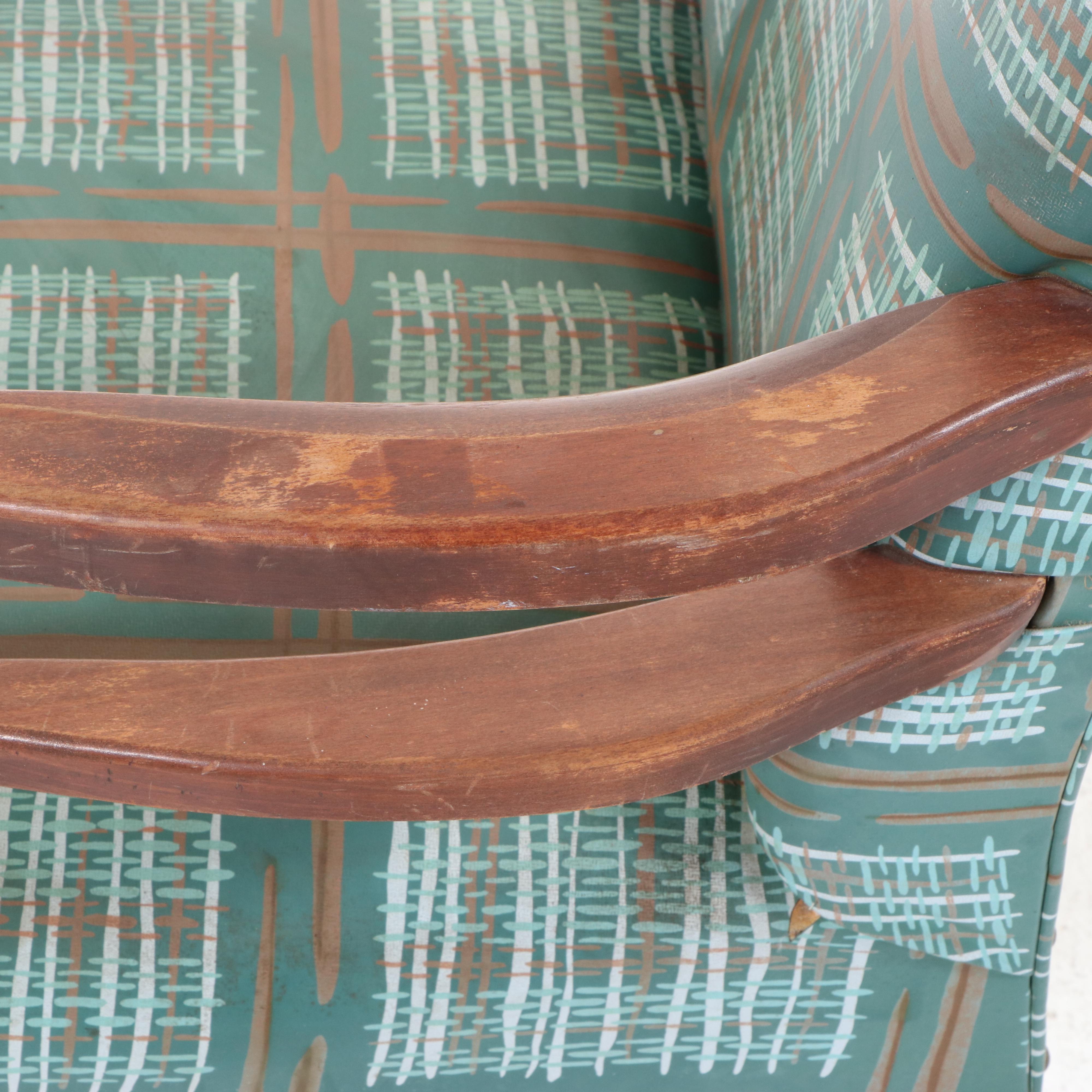 Paoli Chair Co. Mid Century Modern Maple Lounge Chair Plus Arts and Crafts Stand