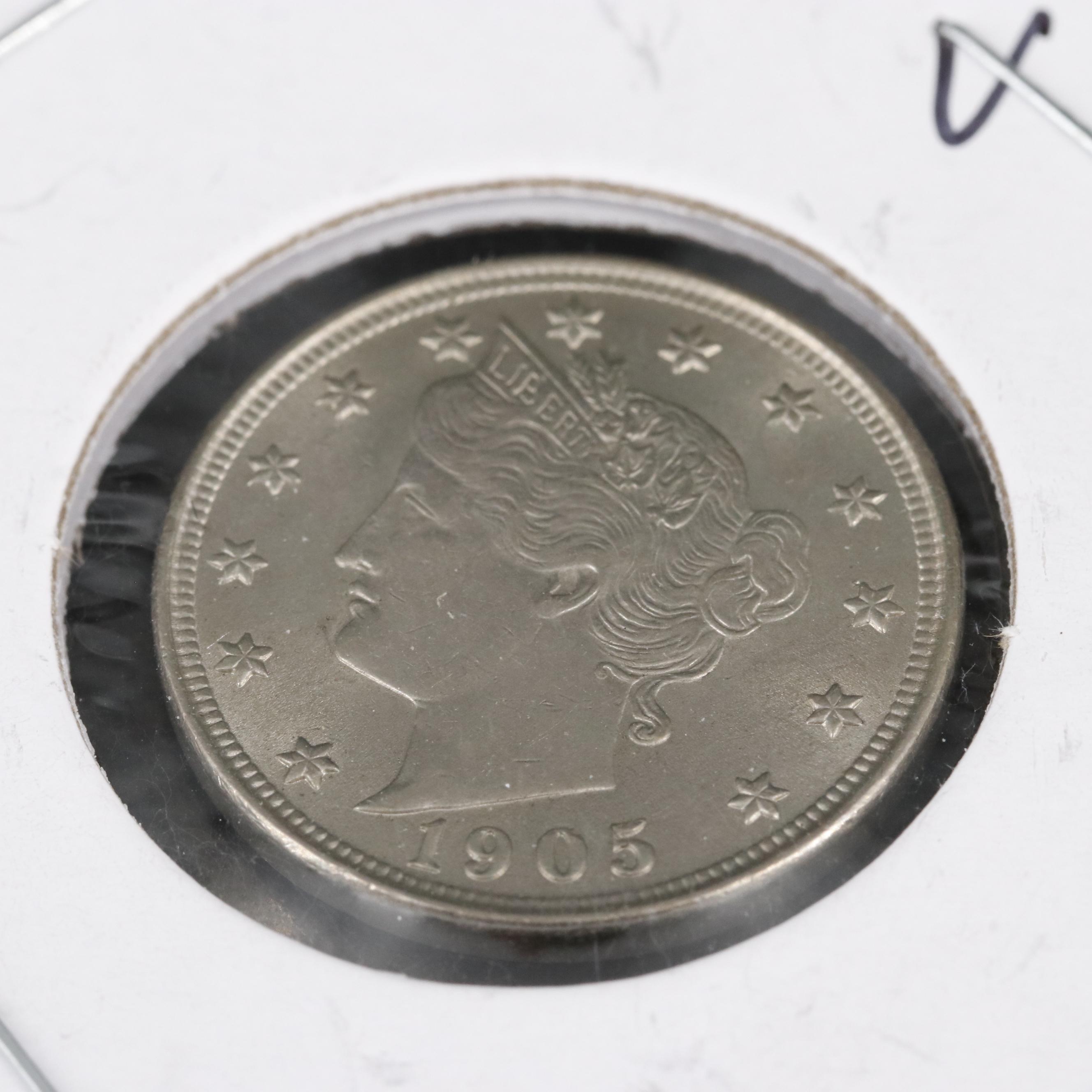 1905 and 1906 Liberty Head "V" Nickels