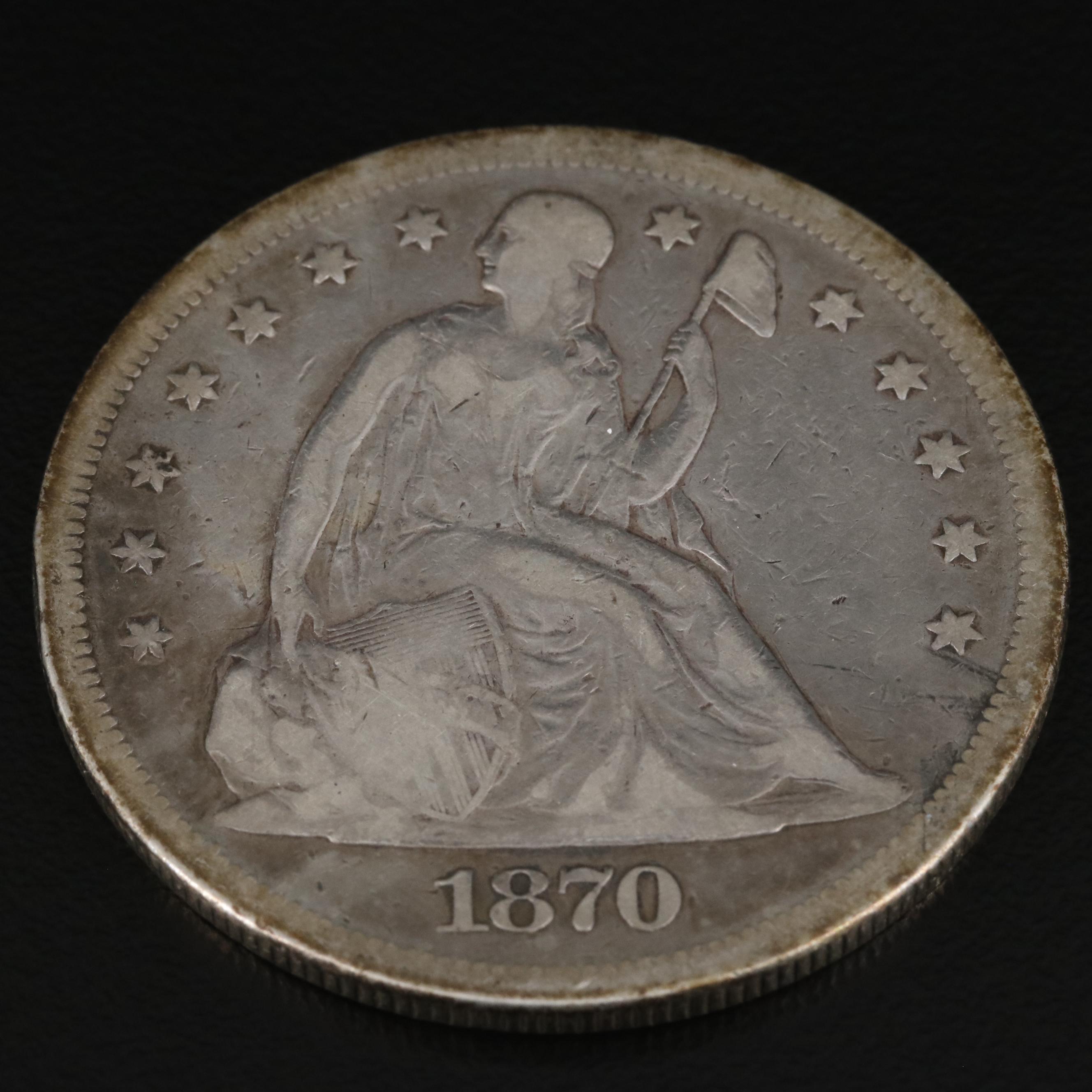 1870 Liberty Seated Silver Dollar