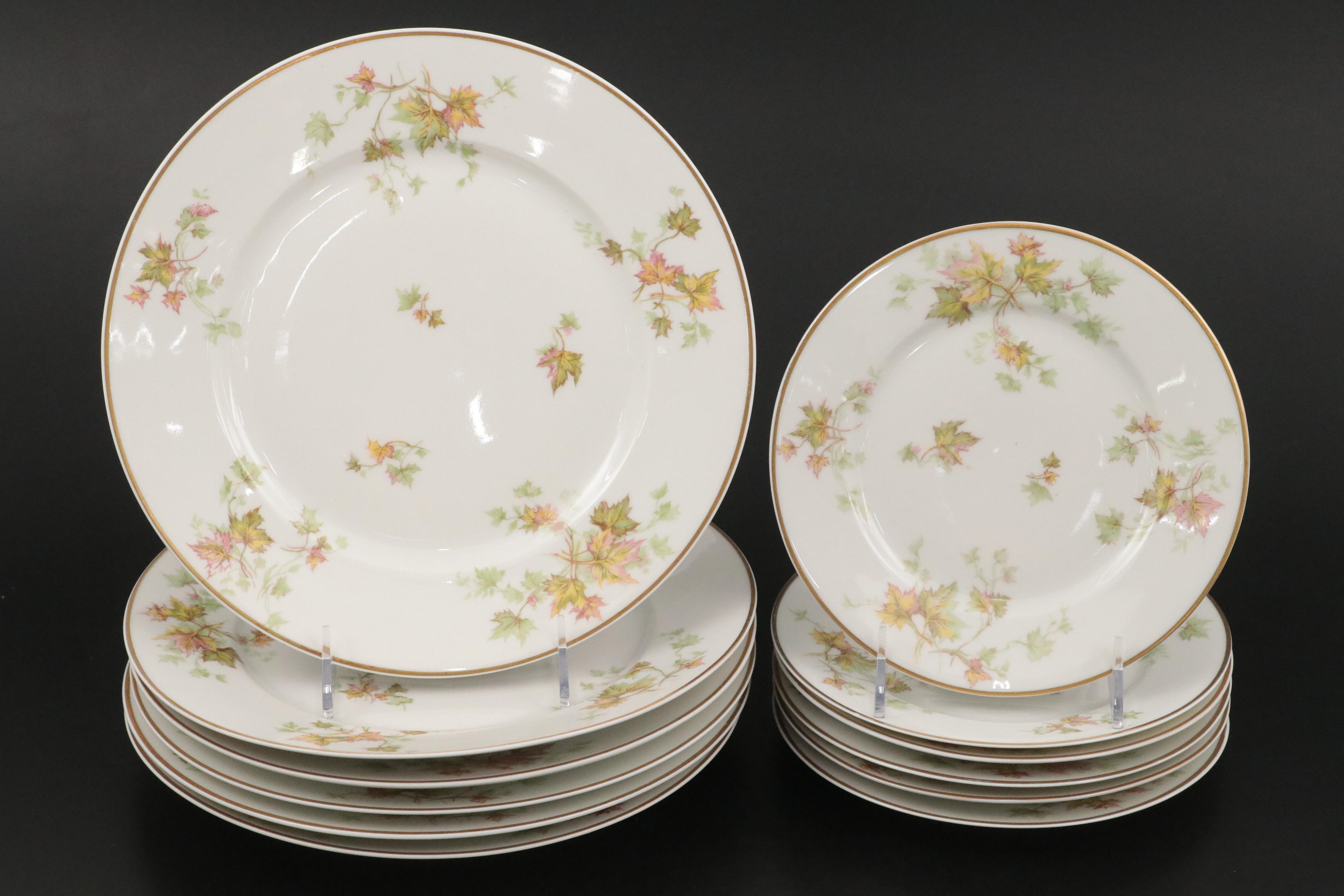 Haviland Limoges "Autumn Leaf" Porcelain Dinnerware, Mid-20th Century