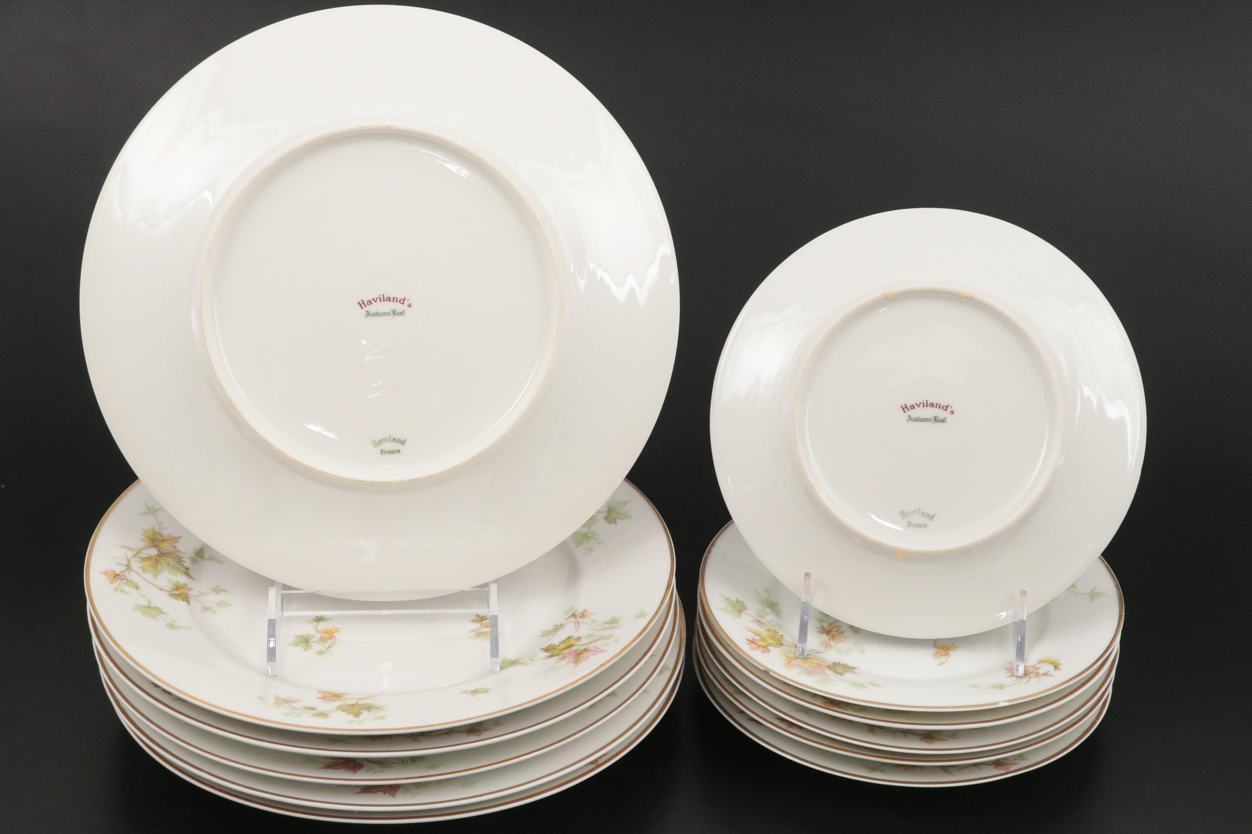 Haviland Limoges "Autumn Leaf" Porcelain Dinnerware, Mid-20th Century