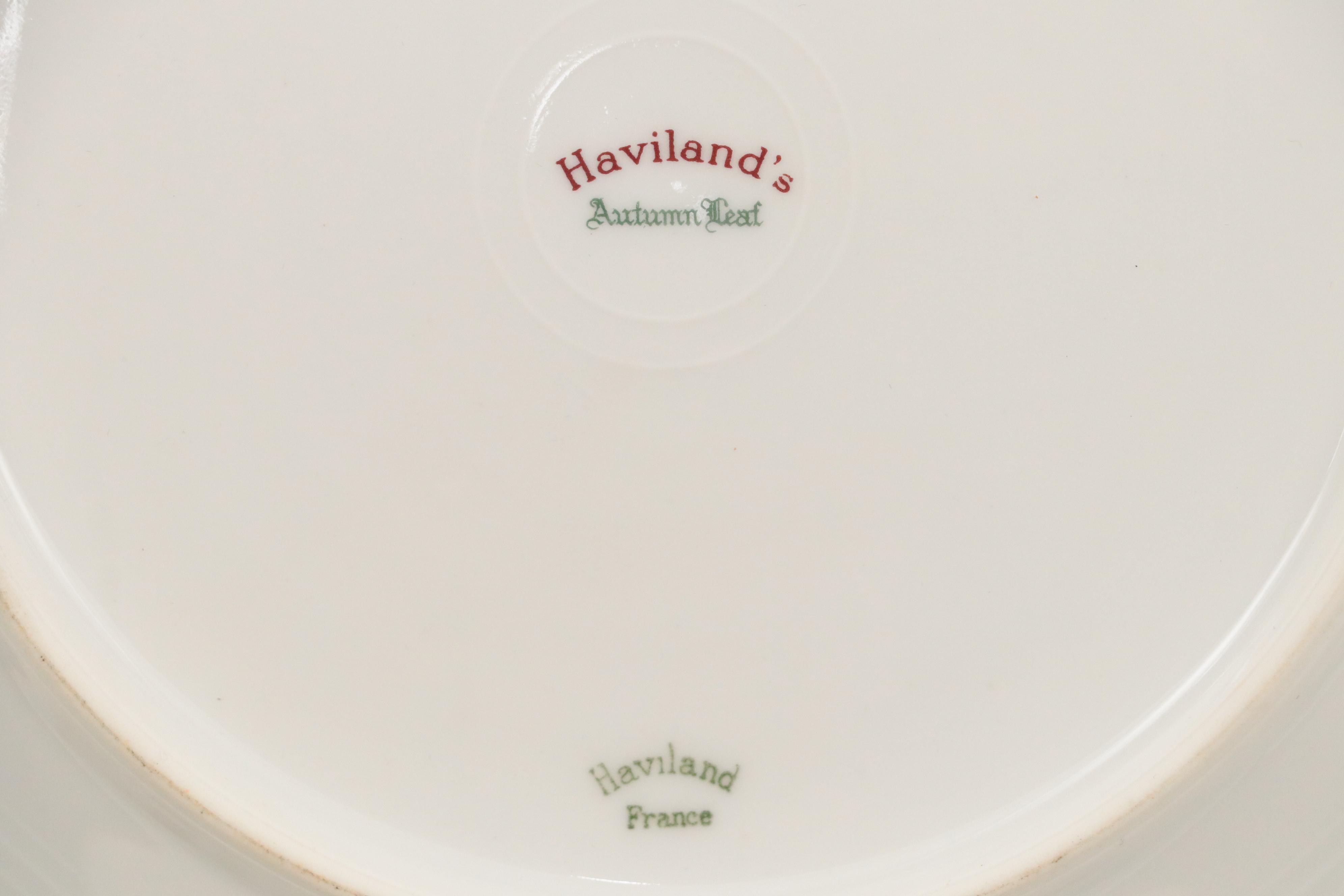 Haviland Limoges "Autumn Leaf" Porcelain Dinnerware, Mid-20th Century
