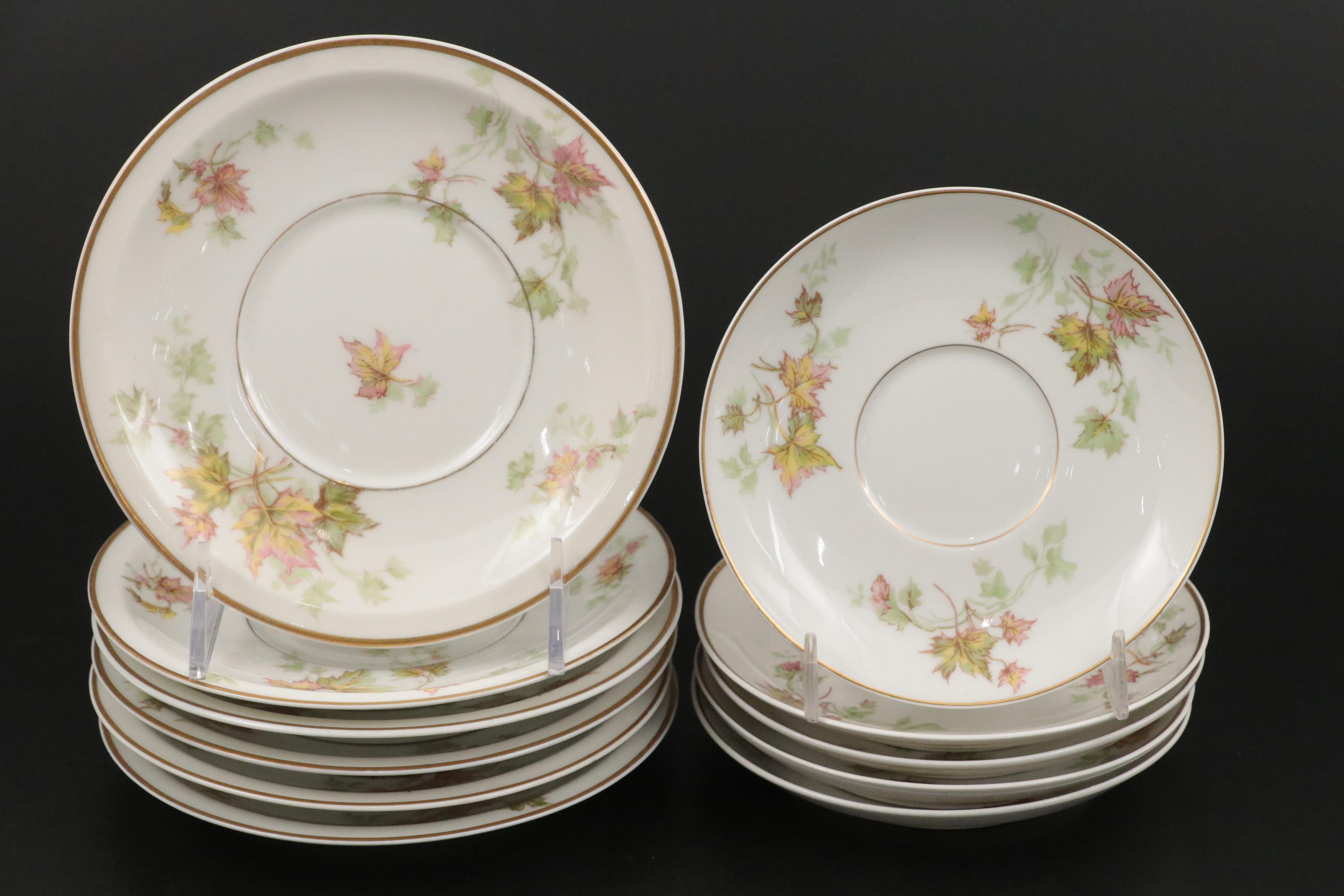 Haviland Limoges "Autumn Leaf" Porcelain Dinnerware, Mid-20th Century