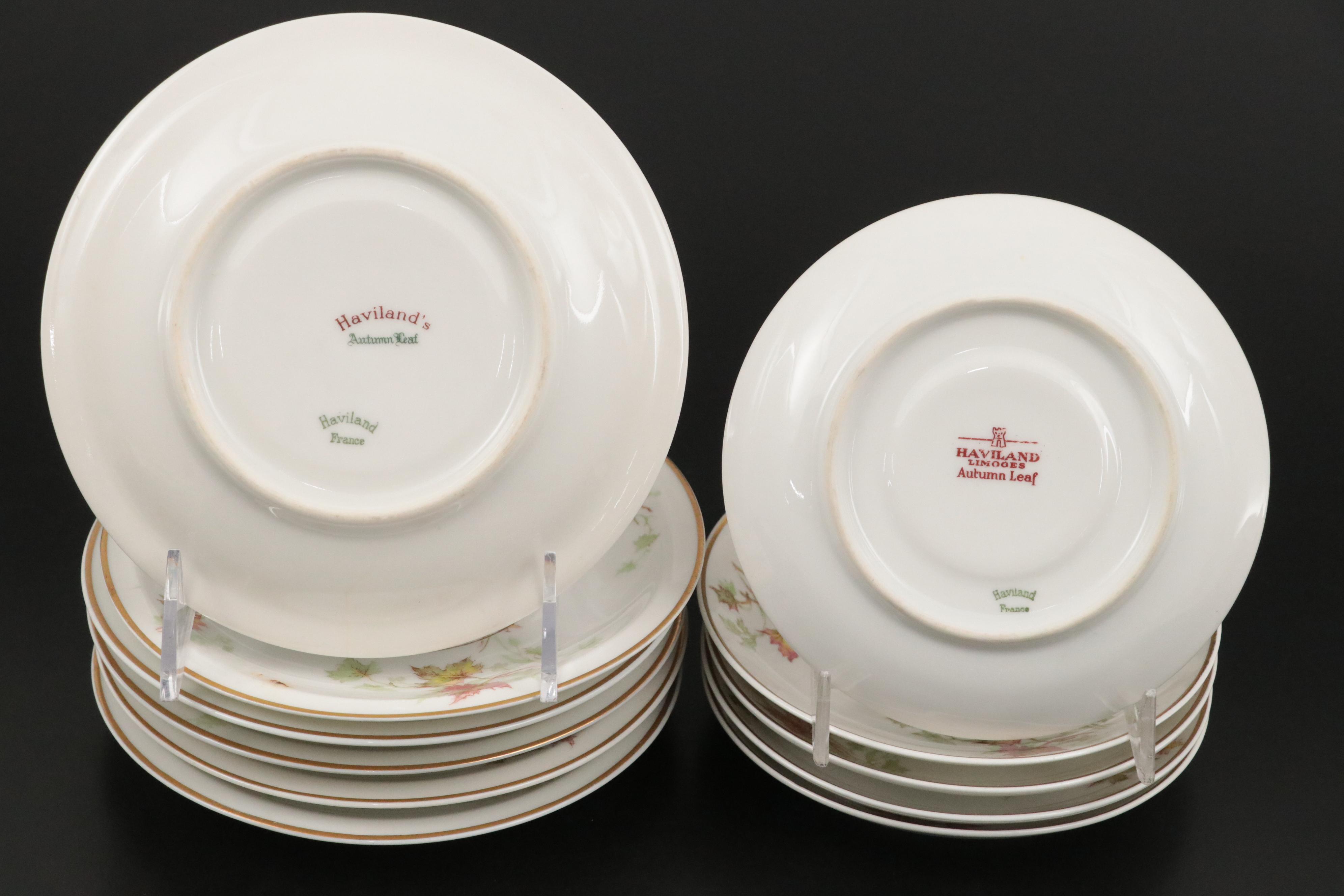 Haviland Limoges "Autumn Leaf" Porcelain Dinnerware, Mid-20th Century