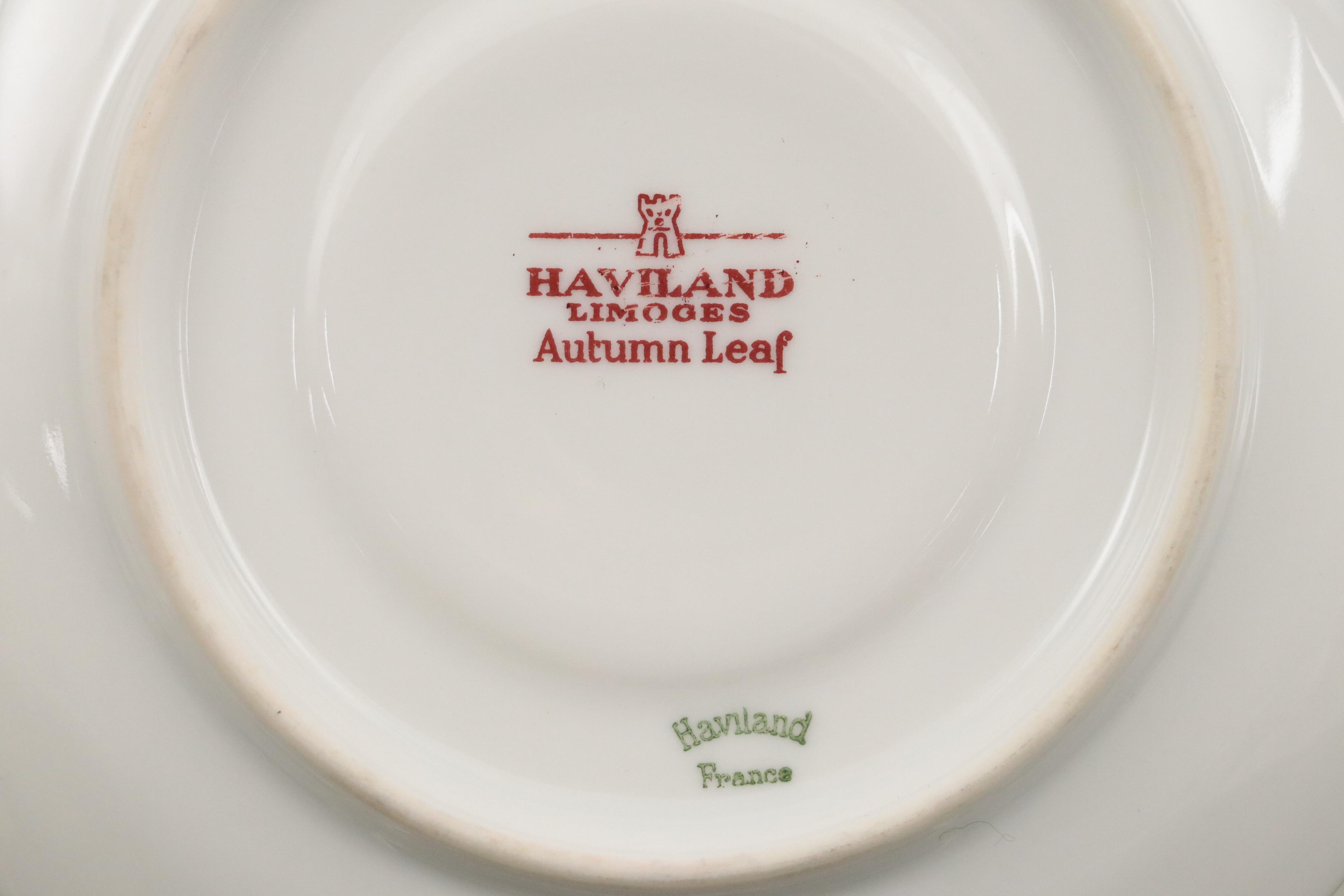 Haviland Limoges "Autumn Leaf" Porcelain Dinnerware, Mid-20th Century