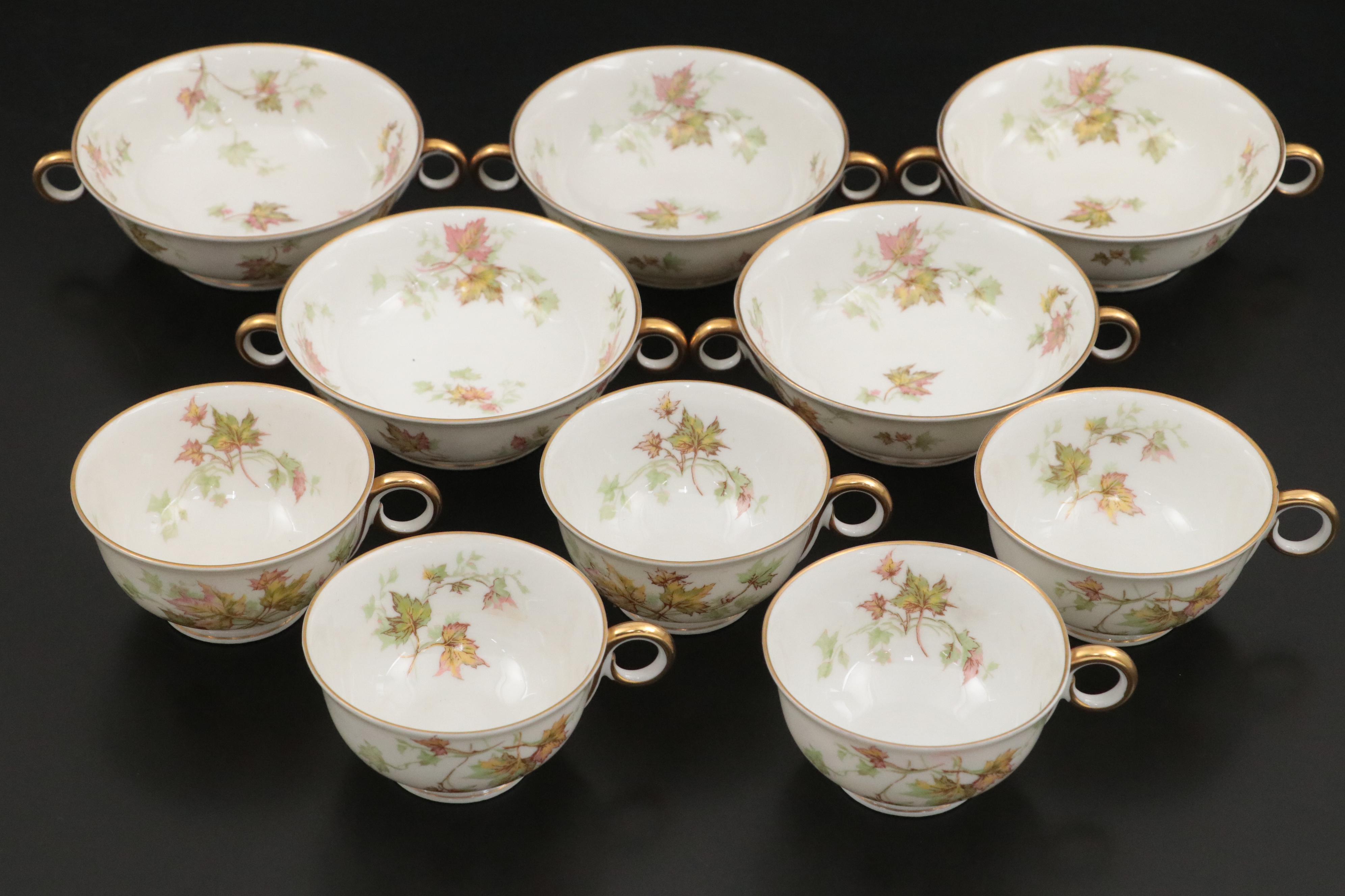 Haviland Limoges "Autumn Leaf" Porcelain Dinnerware, Mid20th Century