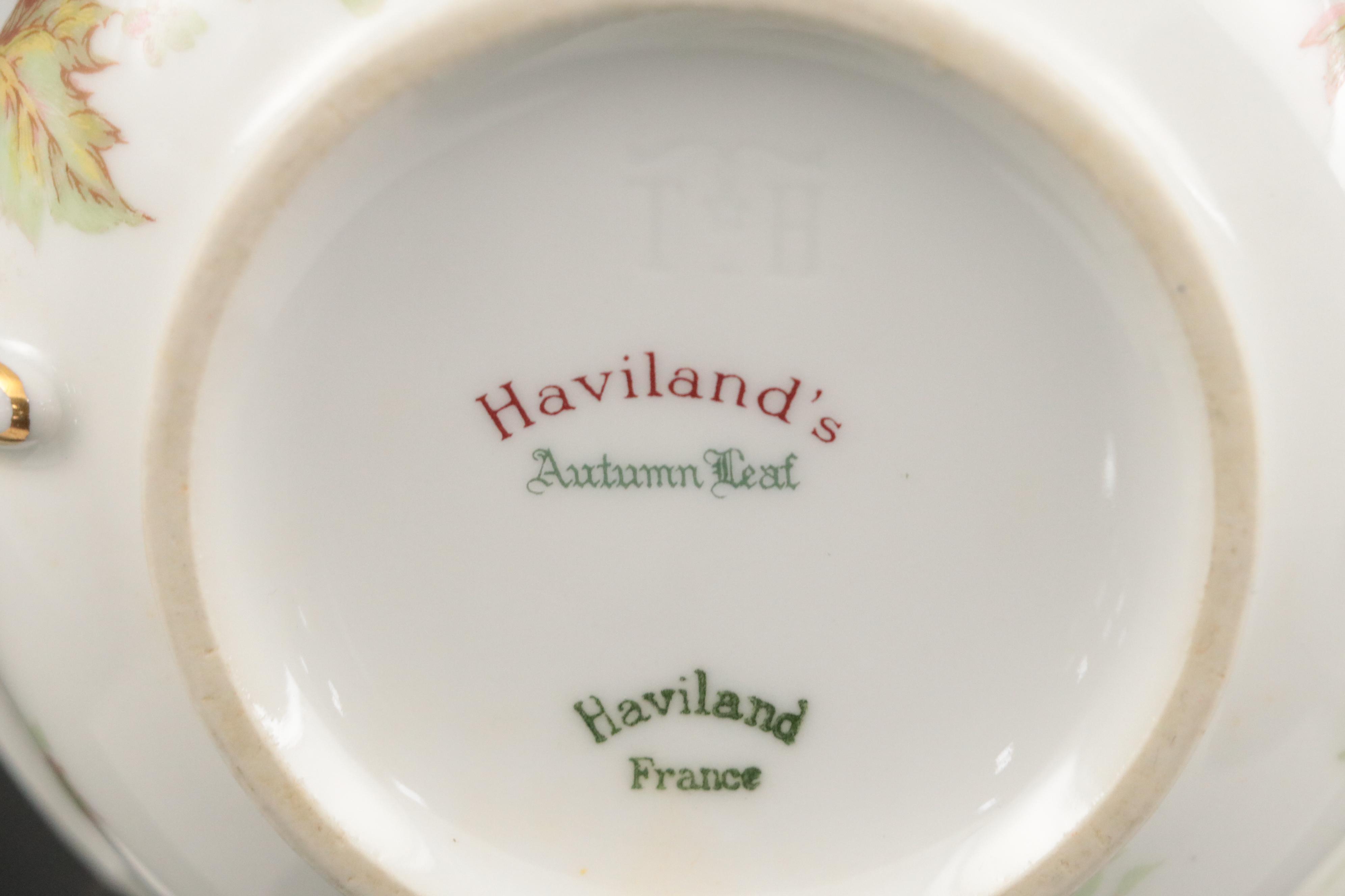 Haviland Limoges "Autumn Leaf" Porcelain Dinnerware, Mid-20th Century