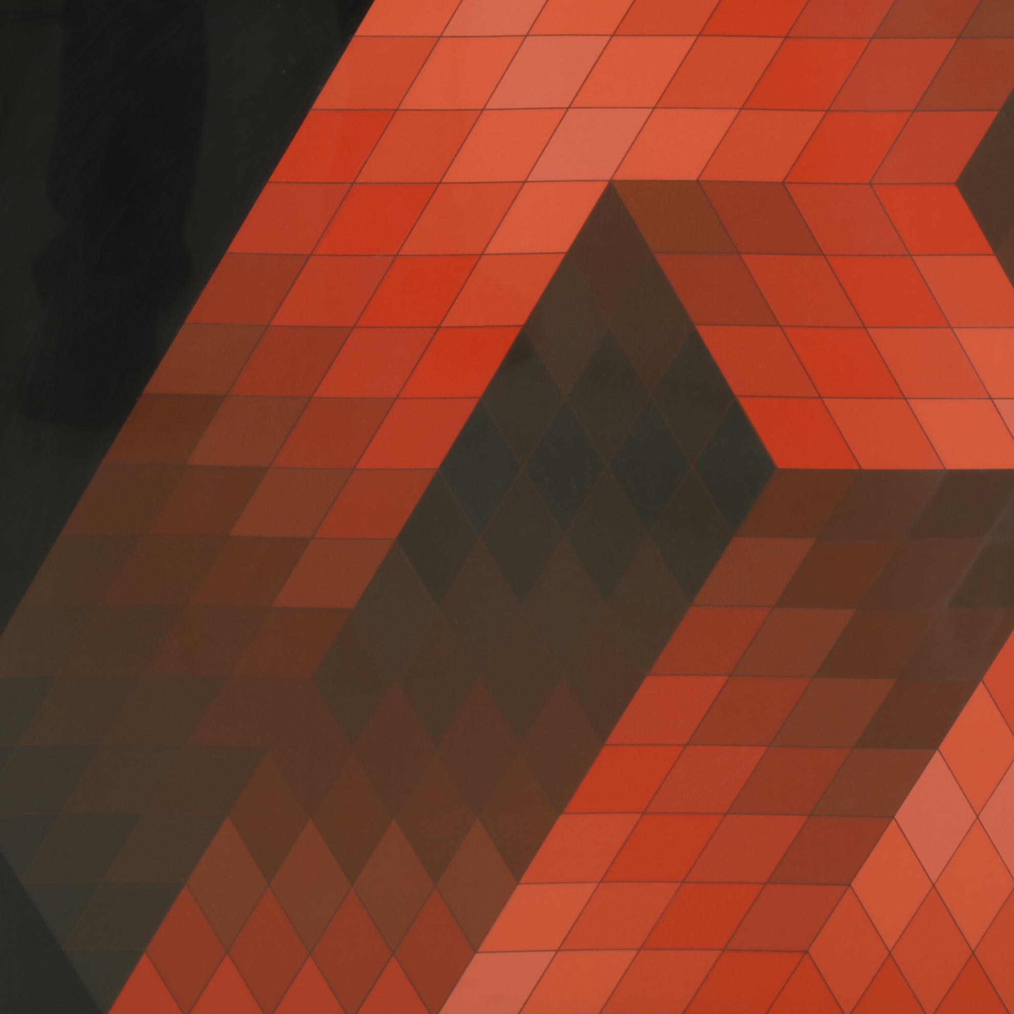 Victor Vasarely Op Art Serigraph "Gestalt Philadelphia," 1974