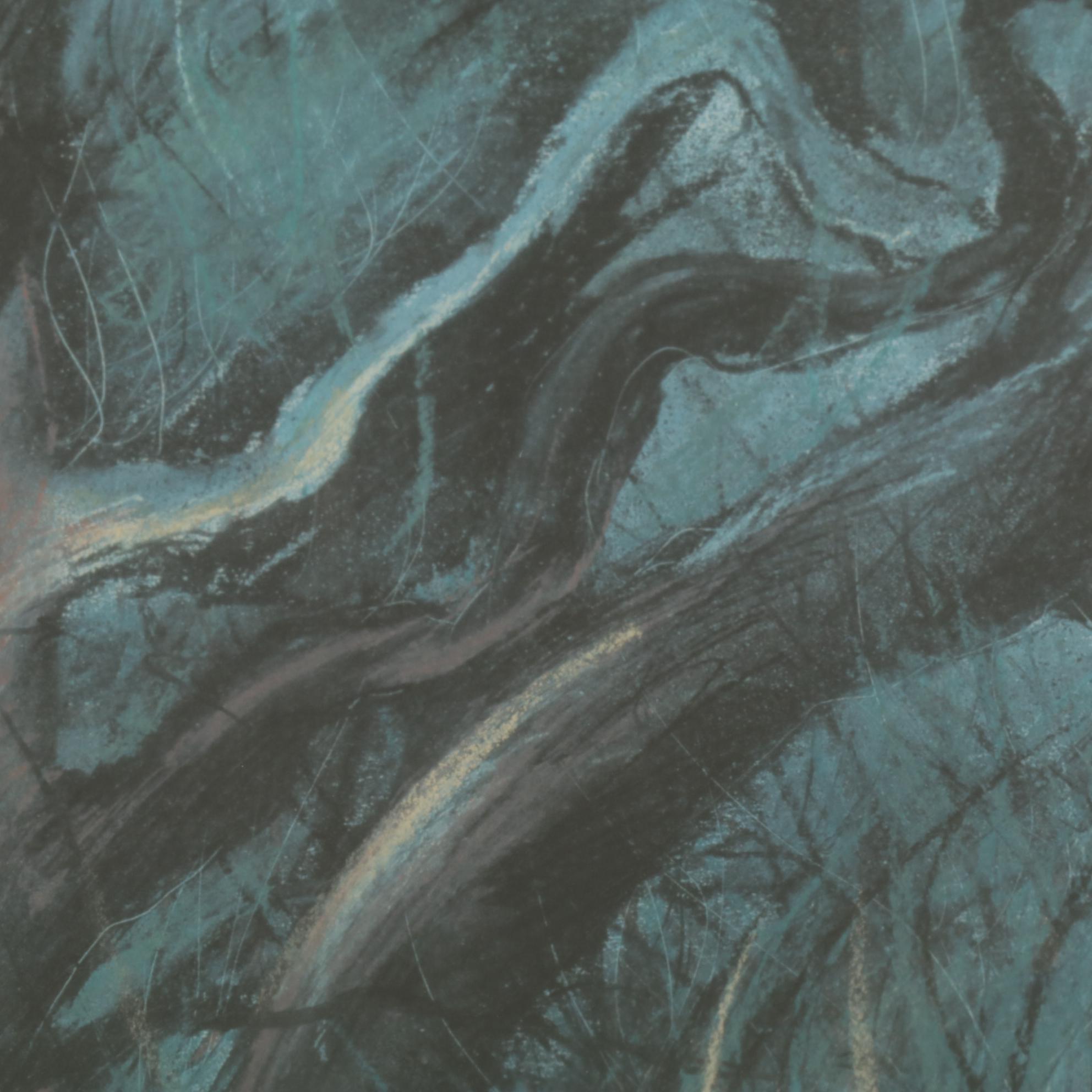 Stylized Nocturne Forest Landscape Color Lithograph, 1989