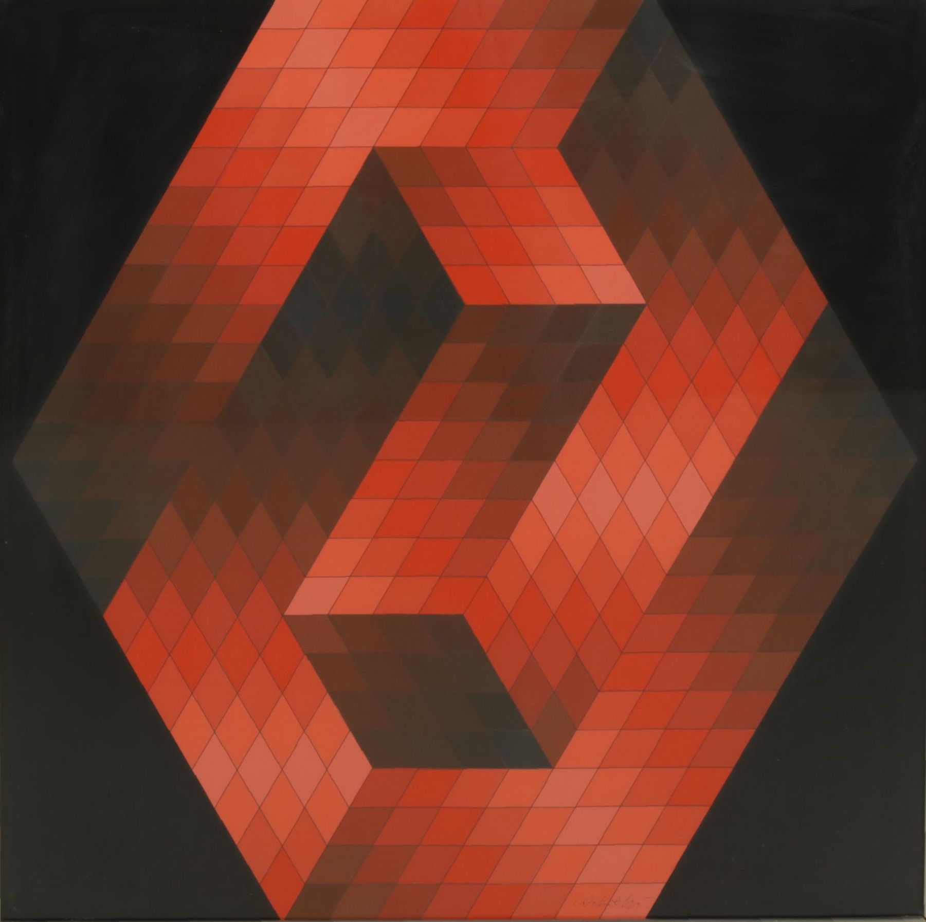 Victor Vasarely Op Art Serigraph "Gestalt Philadelphia," 1974