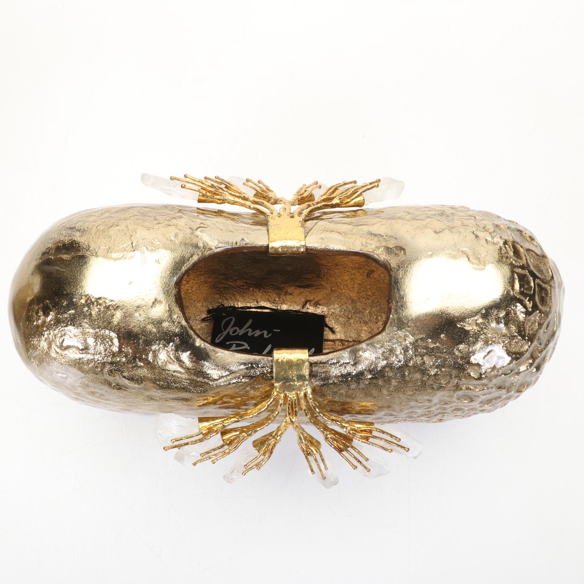 Three John-Richard Quartz Crystal Embellished Pod Vases