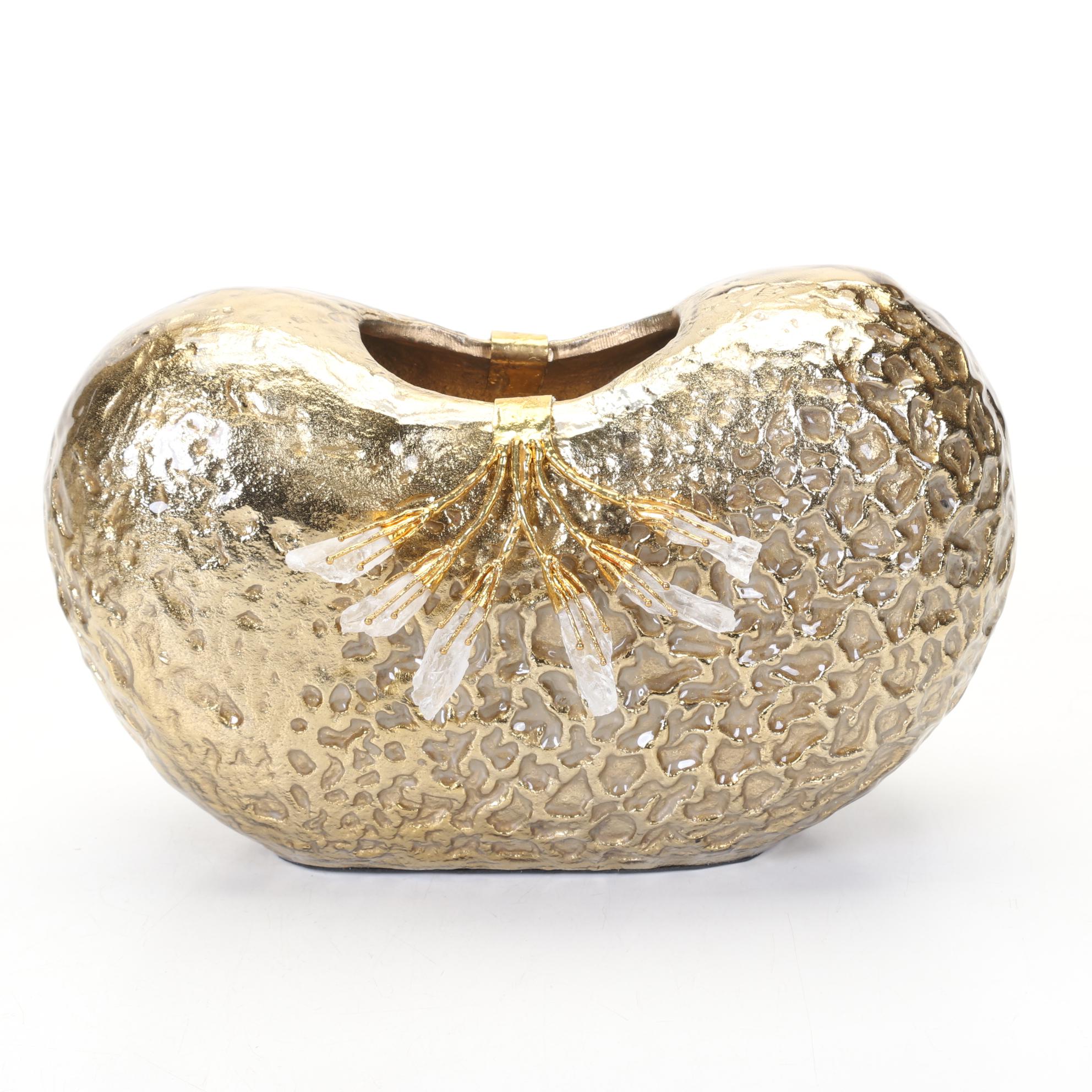 Three John-Richard Quartz Crystal Embellished Pod Vases