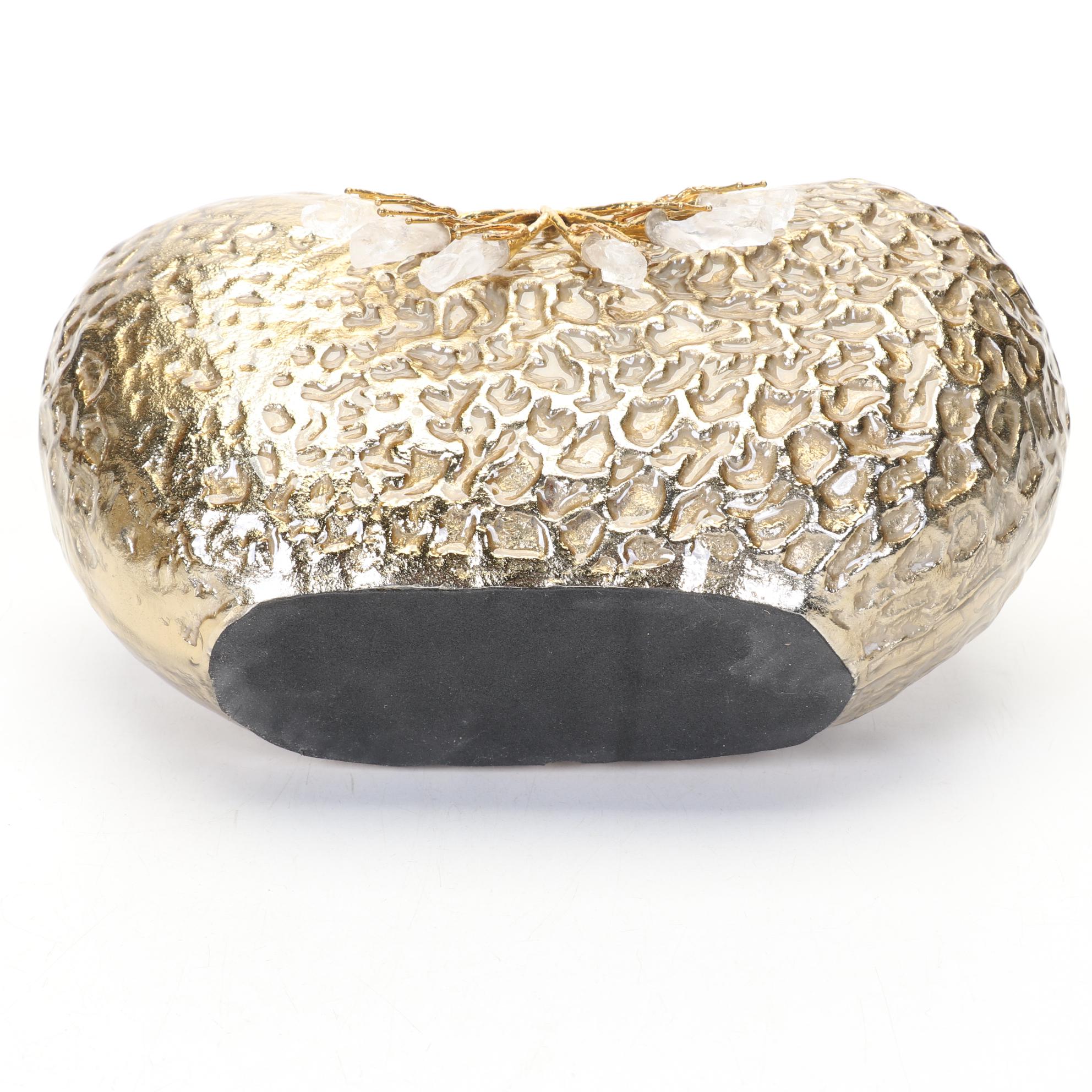 Three John-Richard Quartz Crystal Embellished Pod Vases