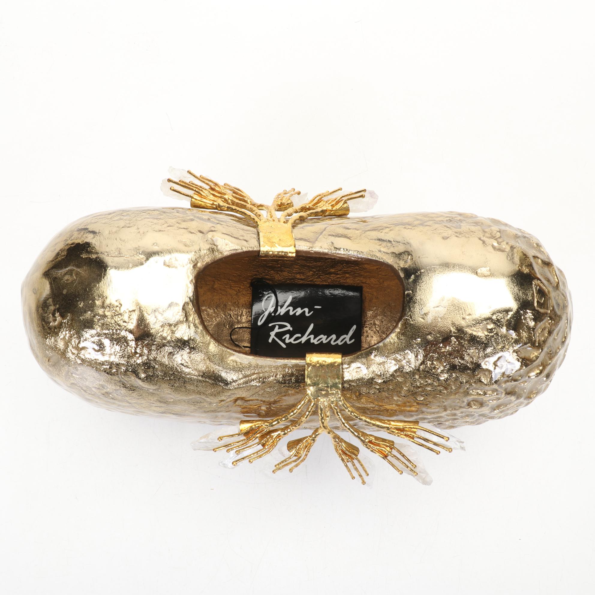 Three John-Richard Quartz Crystal Embellished Pod Vases