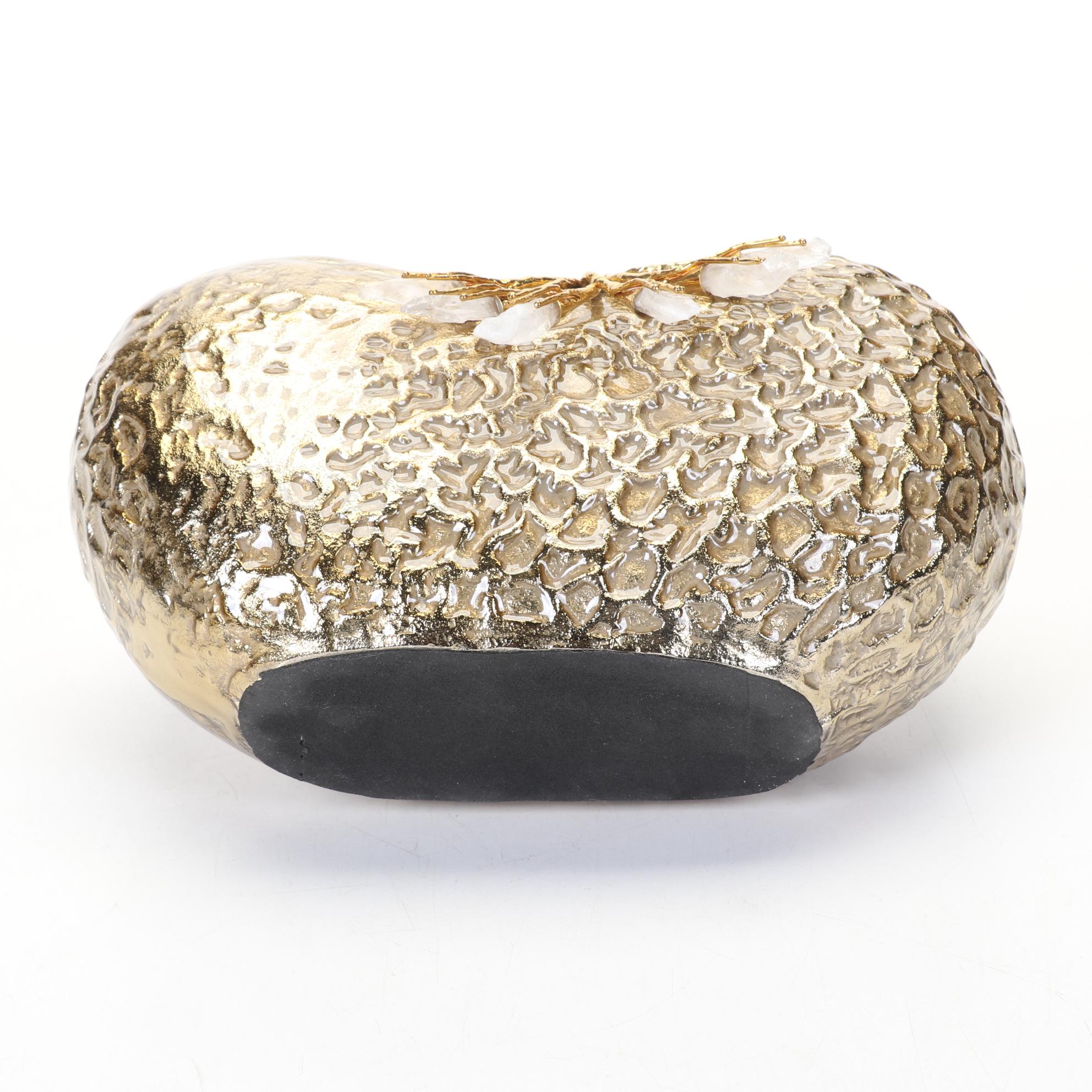 Three John-Richard Quartz Crystal Embellished Pod Vases