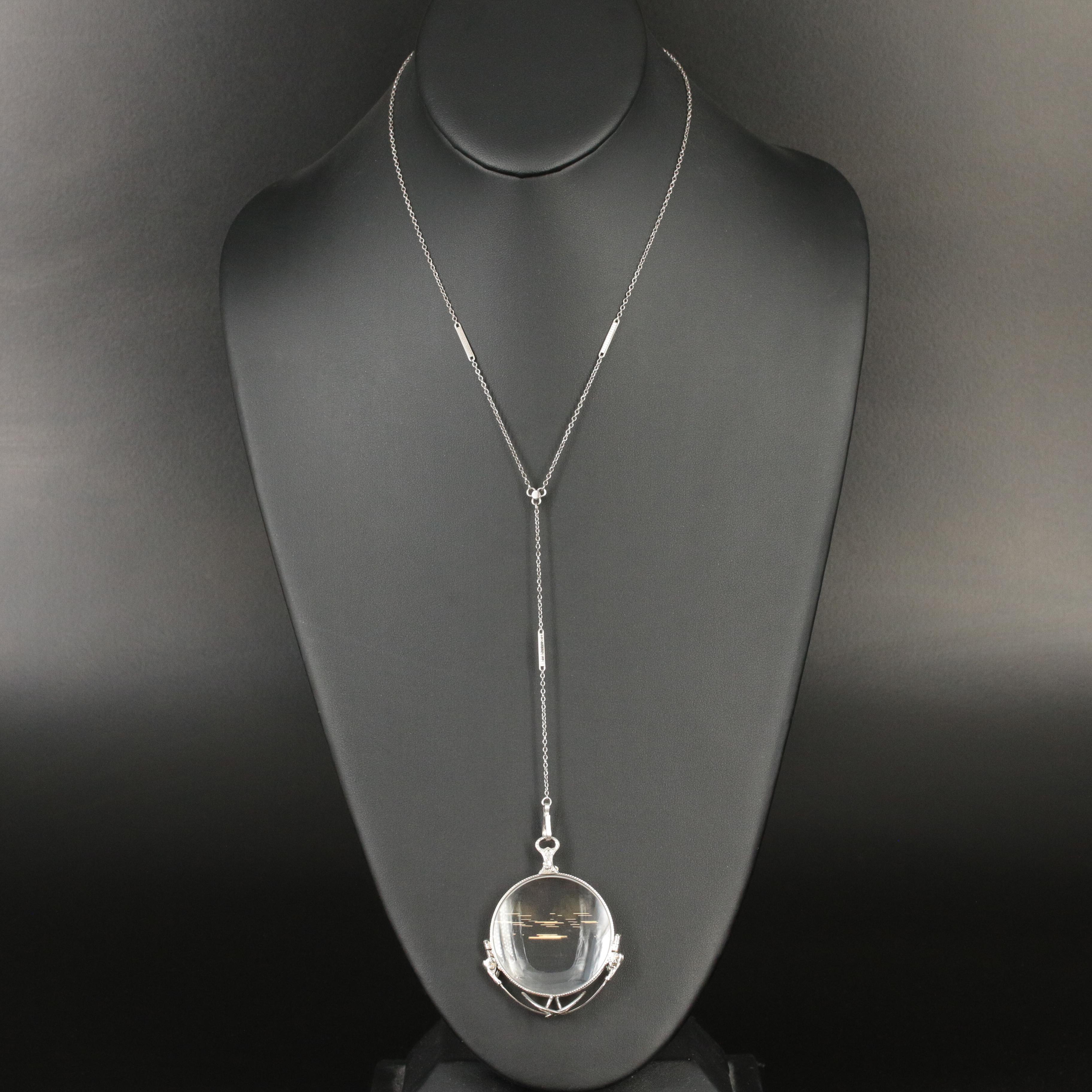 14K lorgnette with Sterling Chain Necklace