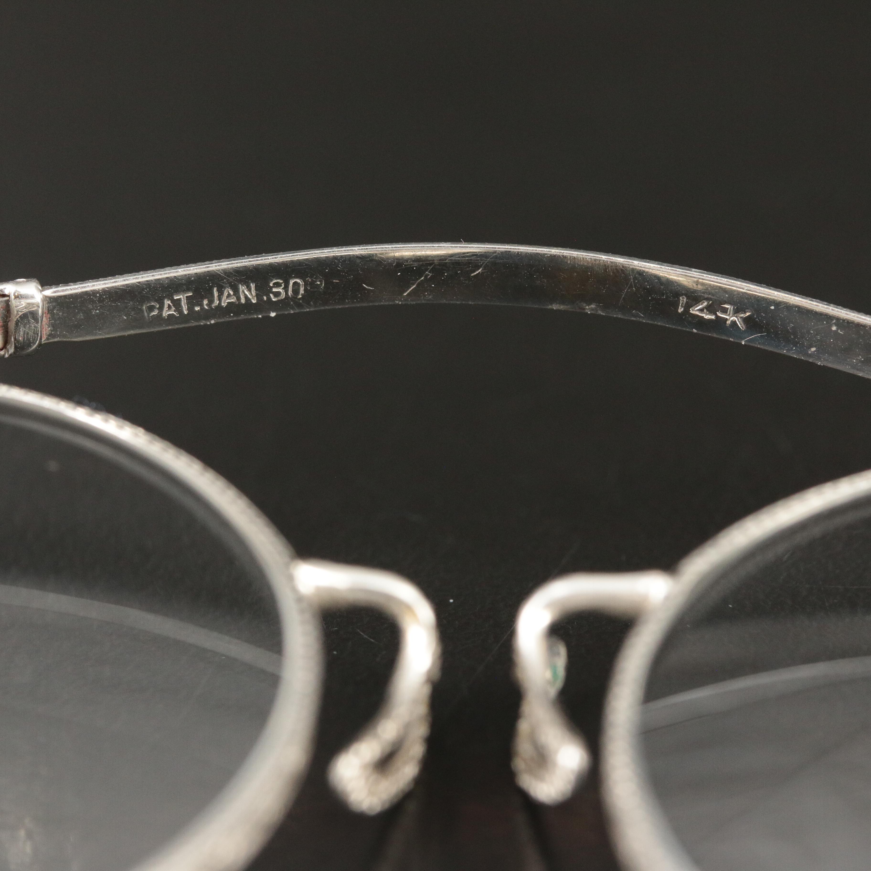 14K lorgnette with Sterling Chain Necklace